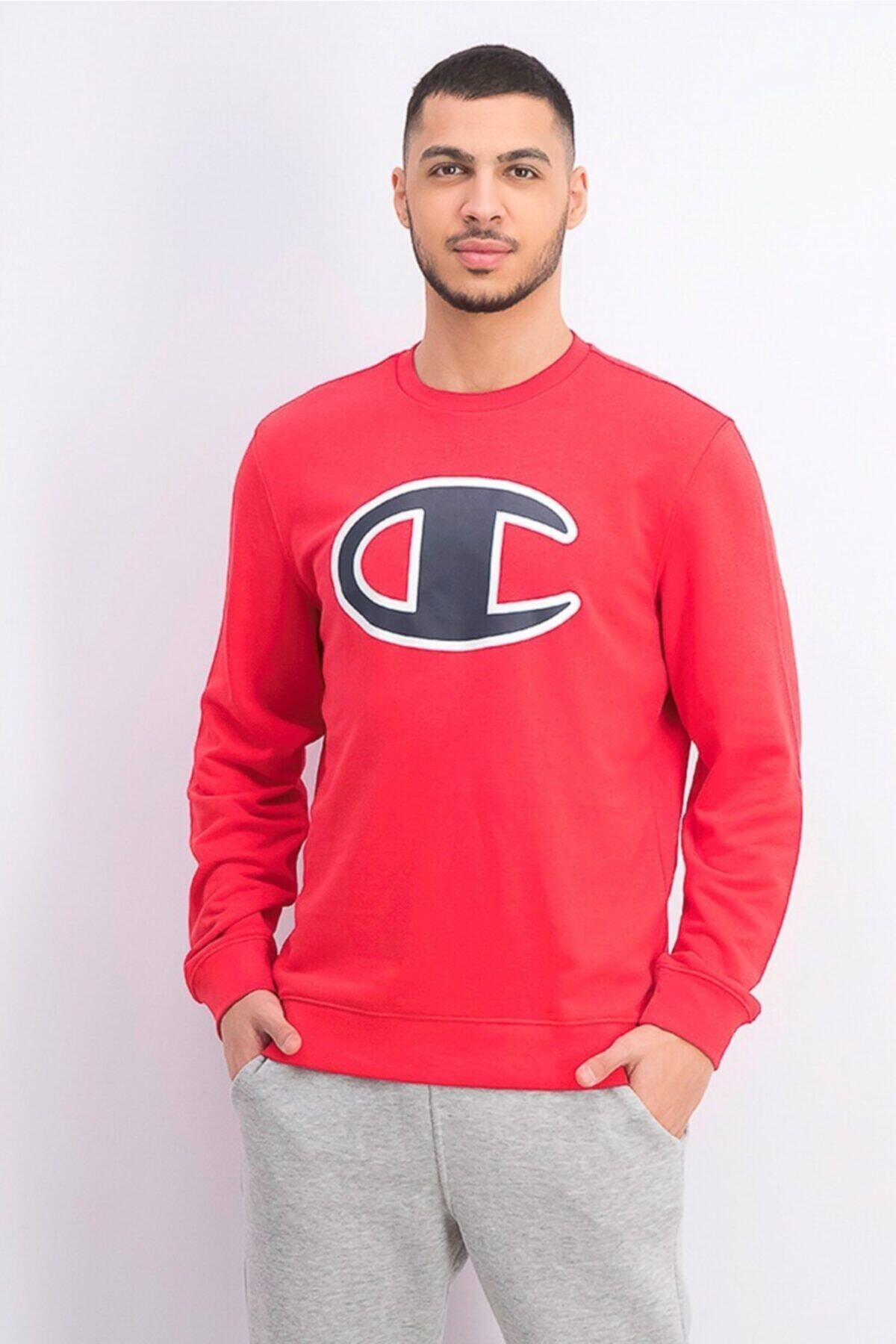 Champion Sweatshirt Atlhetic Big Logo Kırmızı