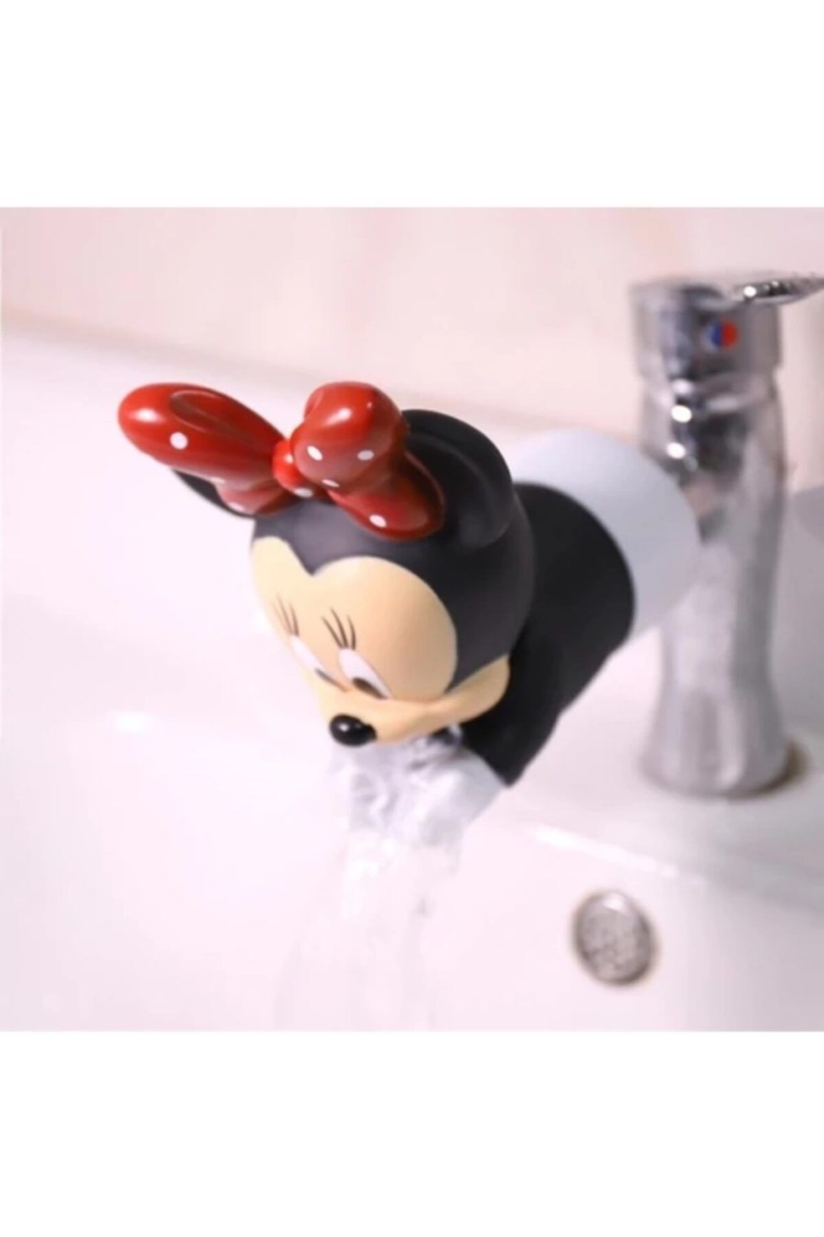 Petityu Kırmızı Minnie Mouse Musluk Uzatma Aparat Çocuk El Yıkama Yardımcısı