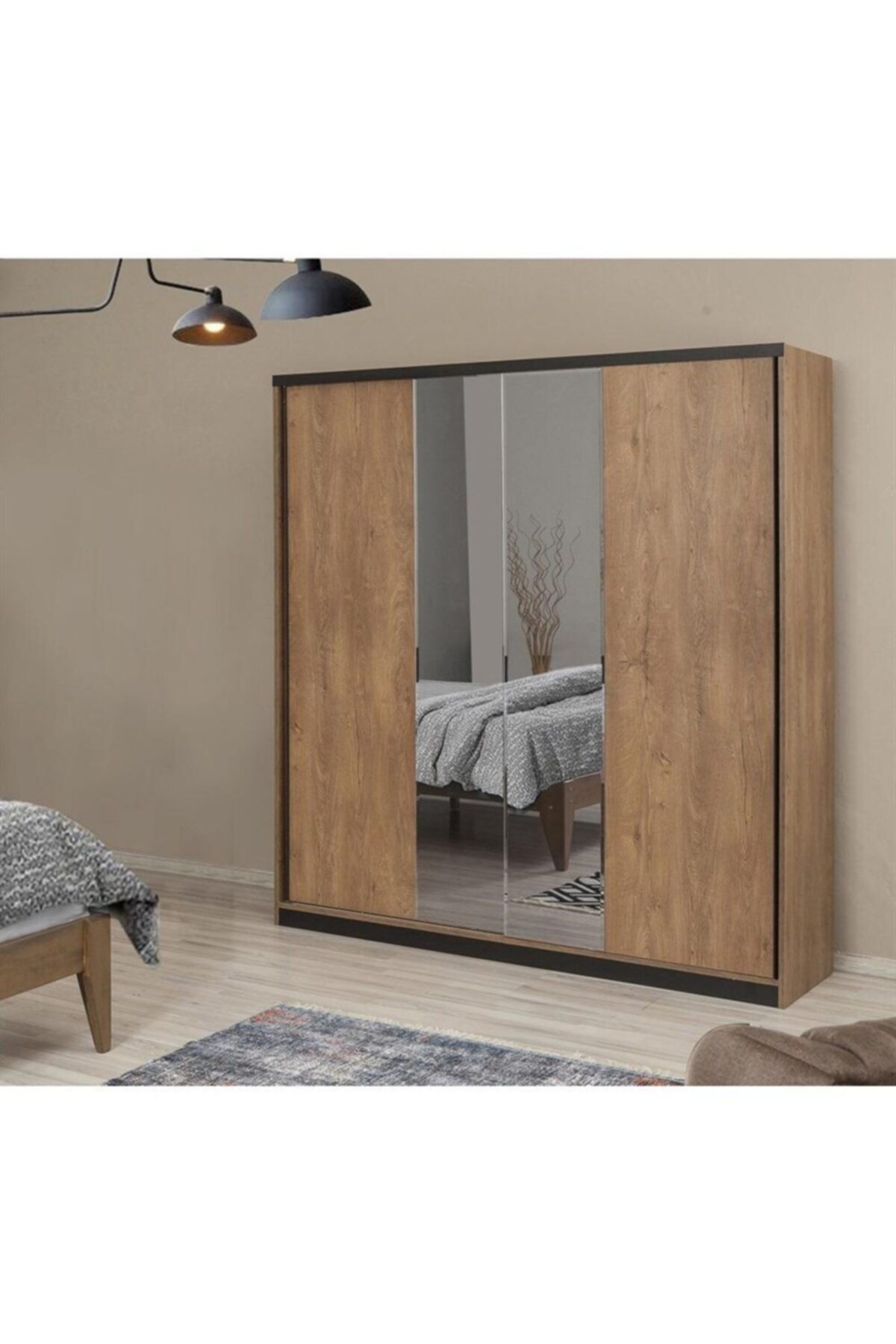 Evgün Concept Uv4810802 Çift Aynalı Gardrop Kafkas Meşe