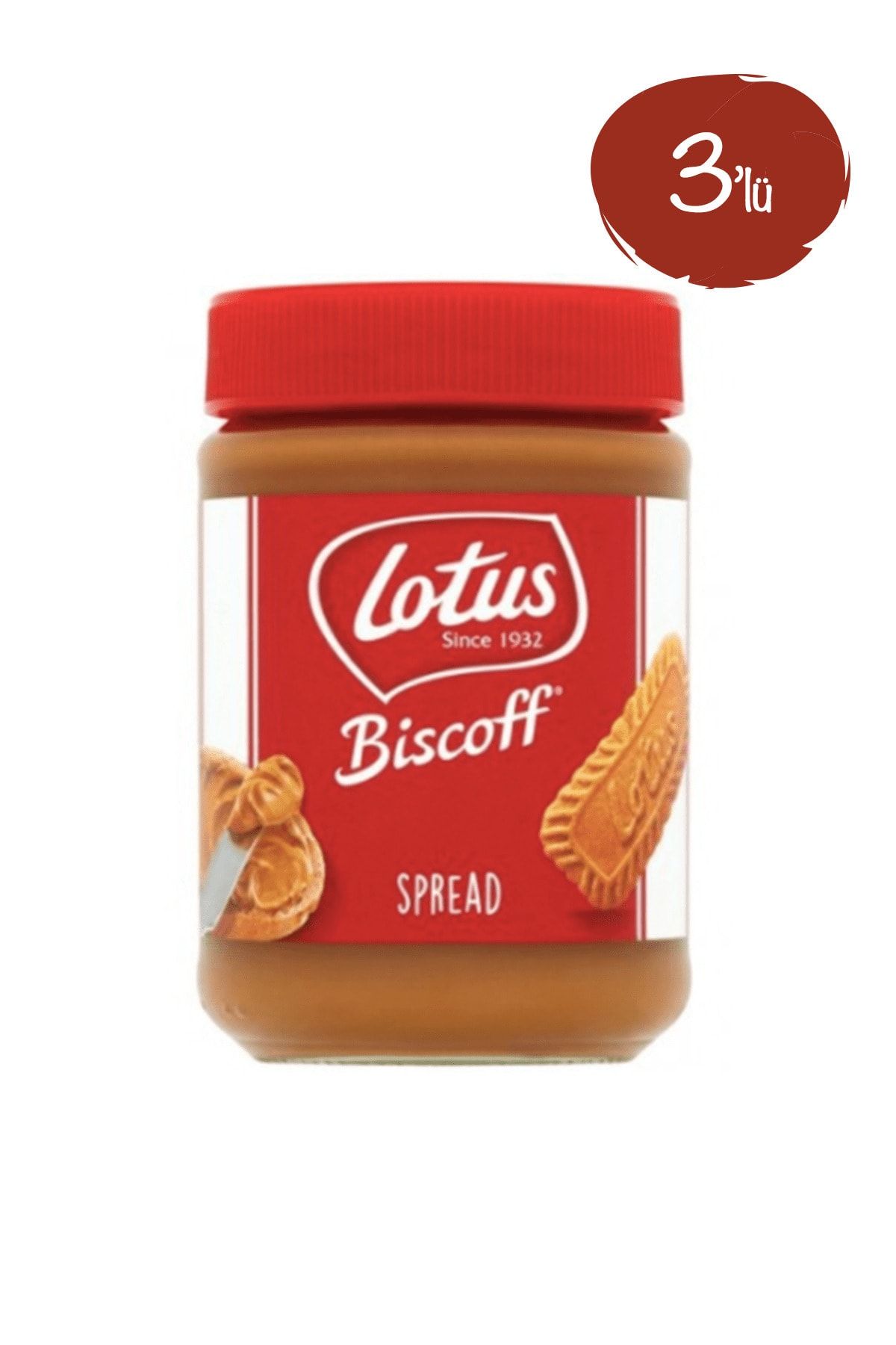 Lotus Biscoff Sürülebilir Karamelize Bisküvi Ezmesi 400 Gr. X 3