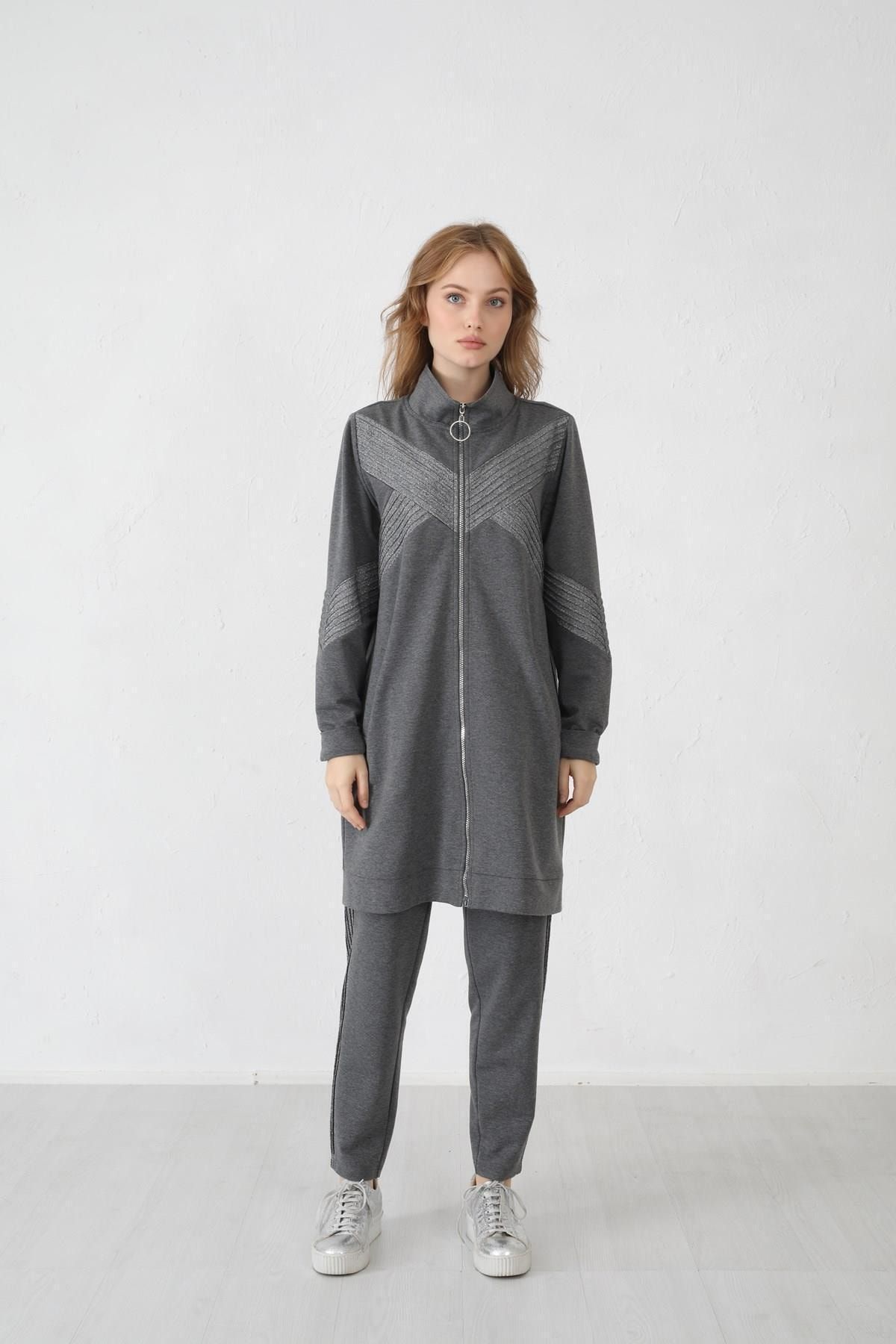 Moodbasic Fermuarlı Sim Detaylı Takım
