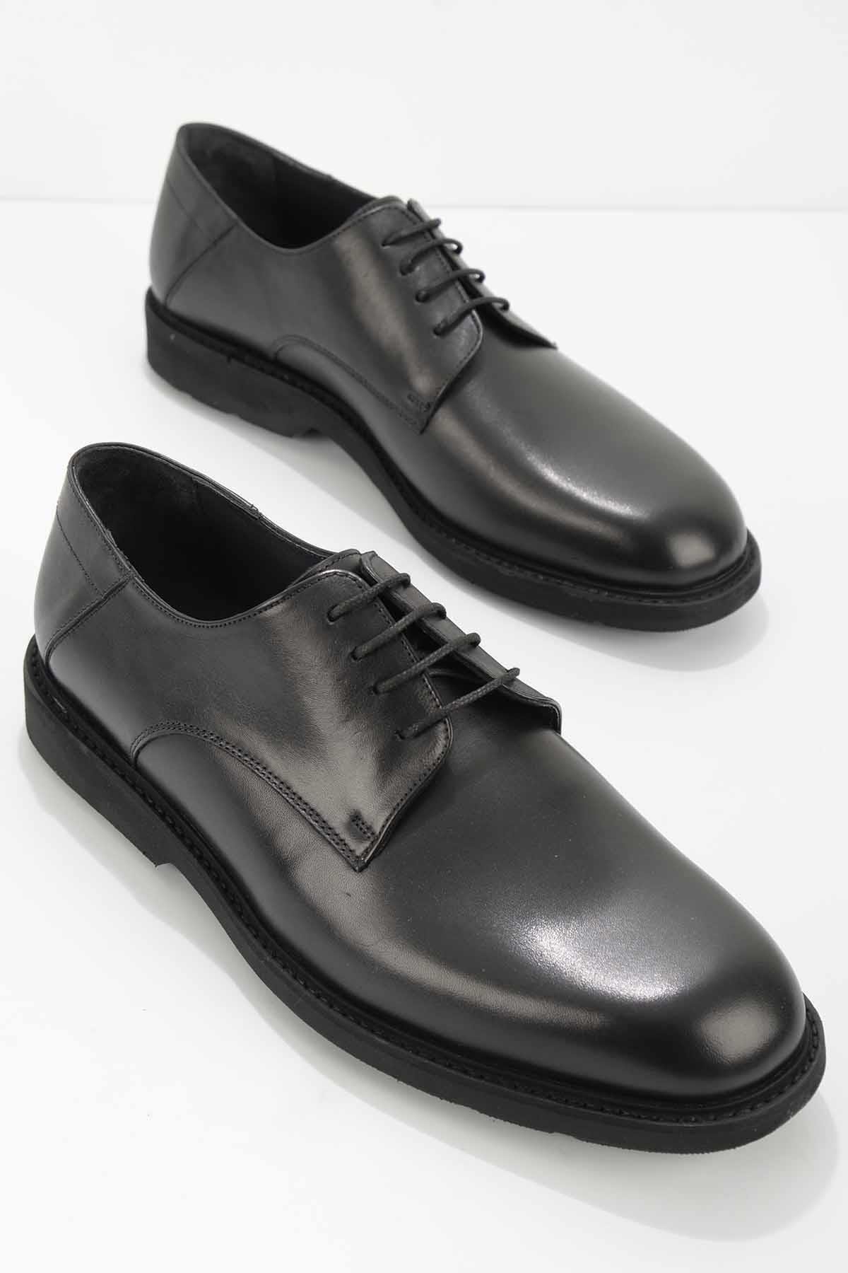 Bambi Siyah Leather Erkek Oxford Ayakkabı E017980531