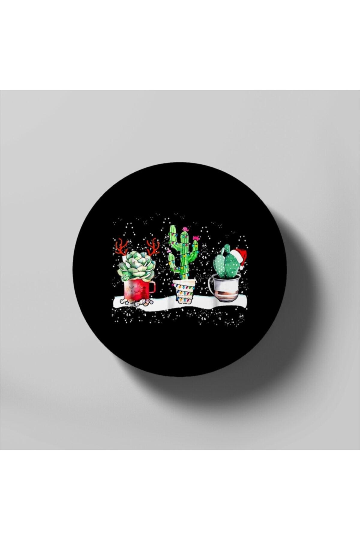 Fizello Succulent Cactus Snow Merry Christmas Bardak Altlığı