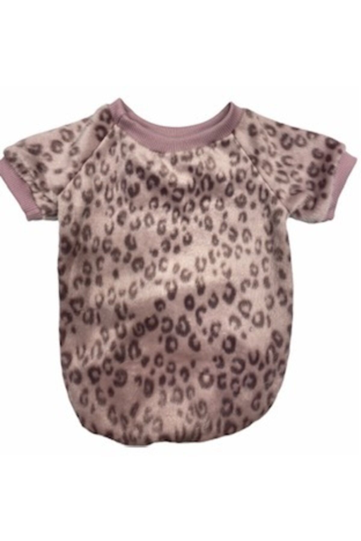pet proda Pembe Leopar Yumuşacık Kadife Köpek Kazağı