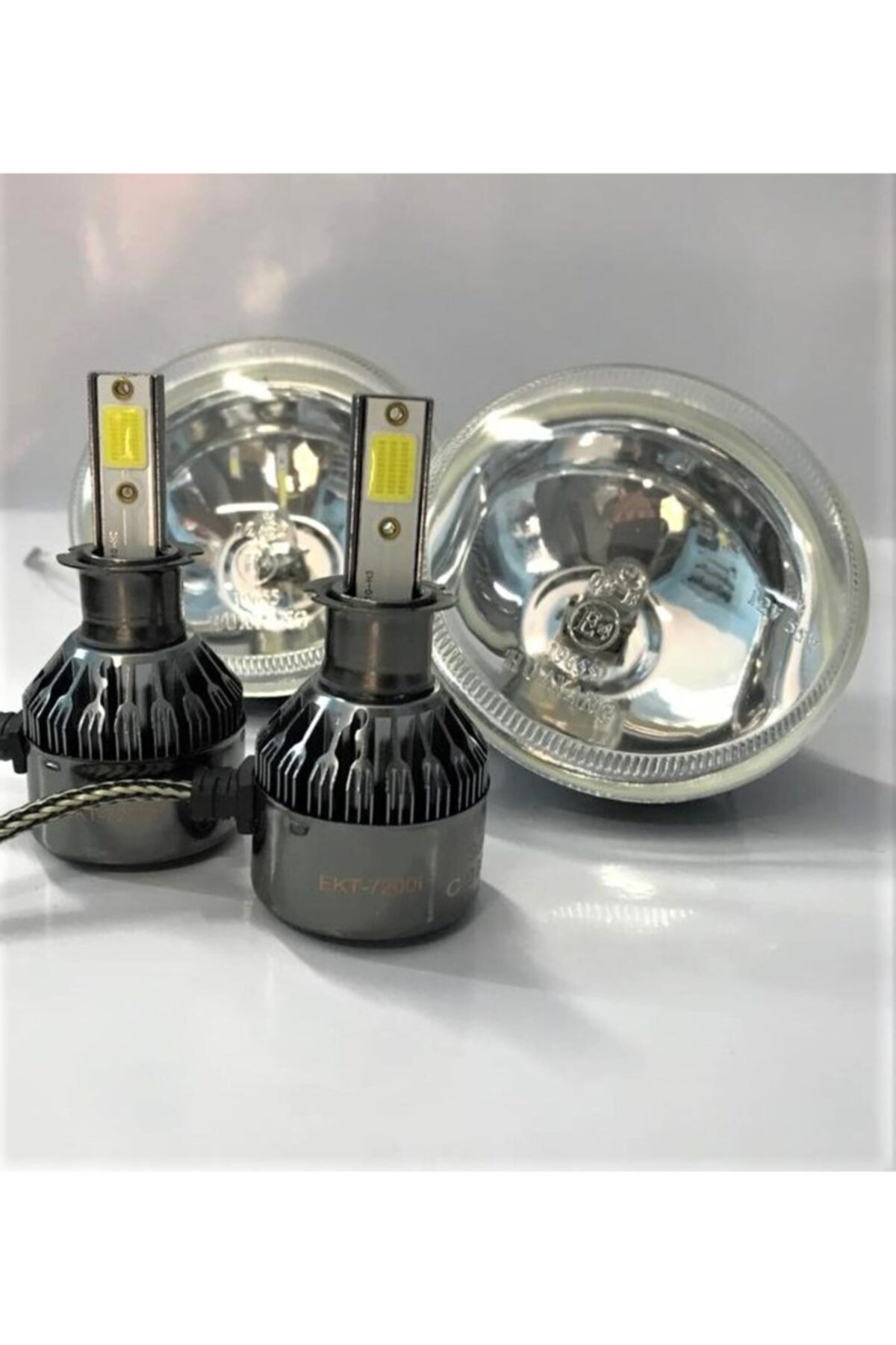 EKT Yuvarlak Sis Farı Buz Mavi Led Xenon