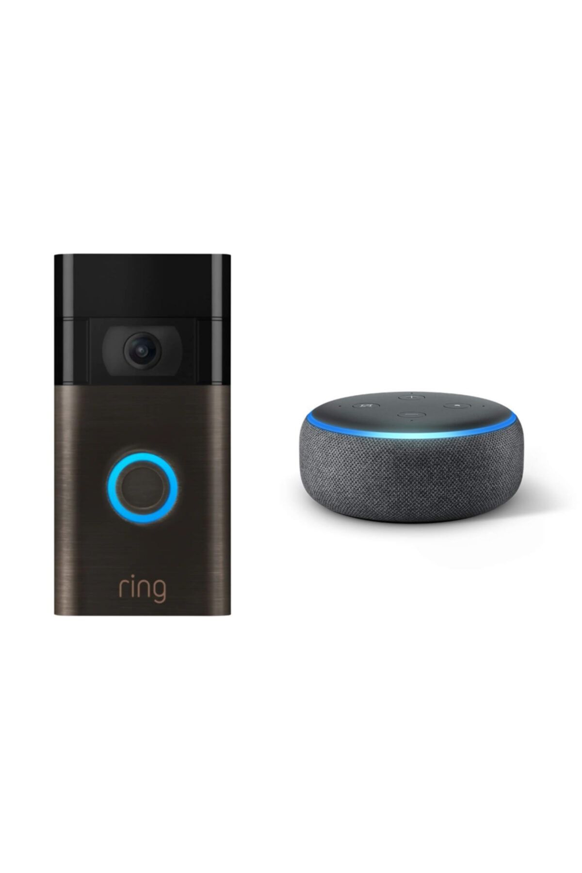 Ring Video Doorbell 1080p Görüntülü Kapı Zili - Amazon Echo Dot 3 Akıllı Asistan Hoparlör