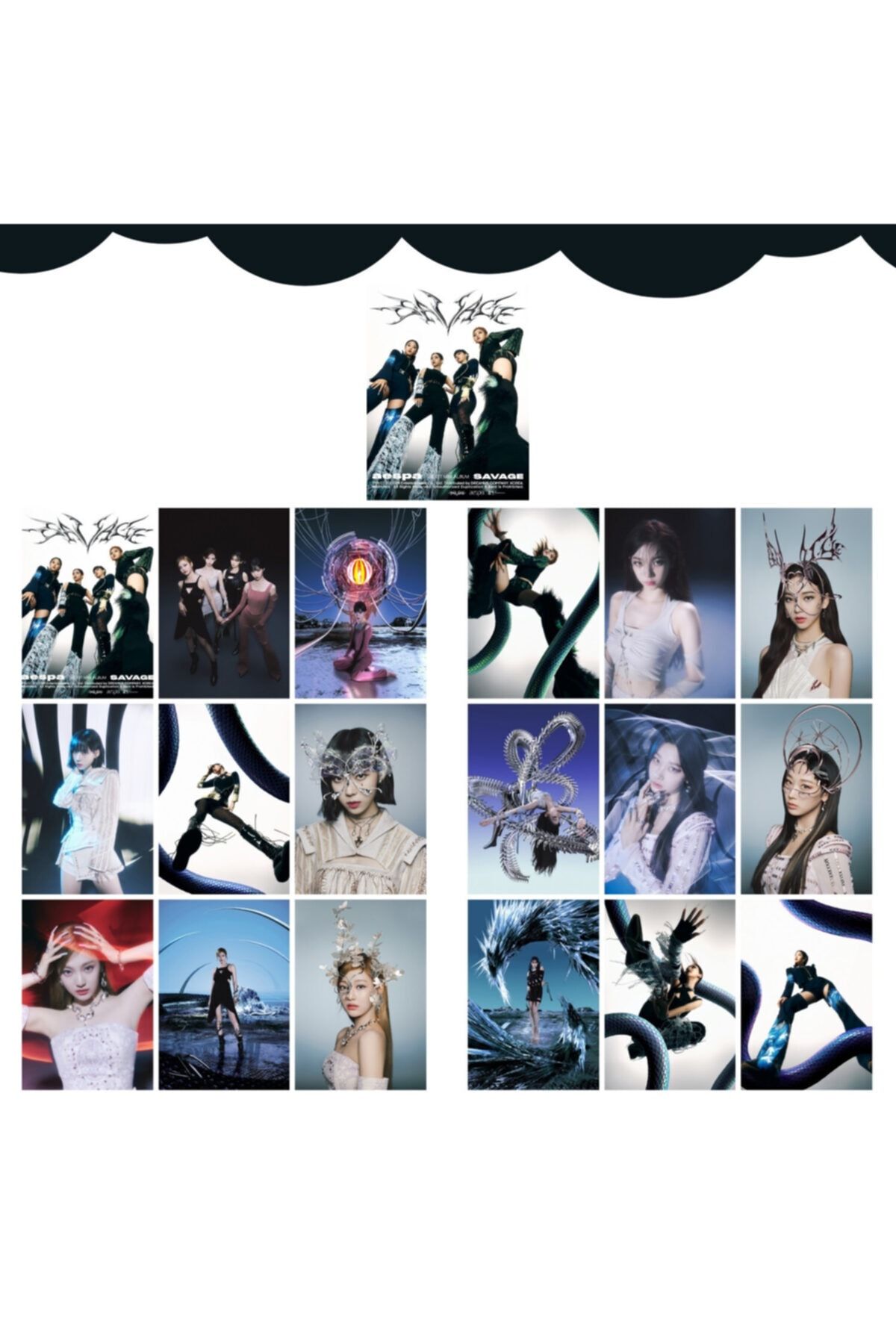 Kpop Dünyasi Aespa '' Savage '' Fotokart Seti