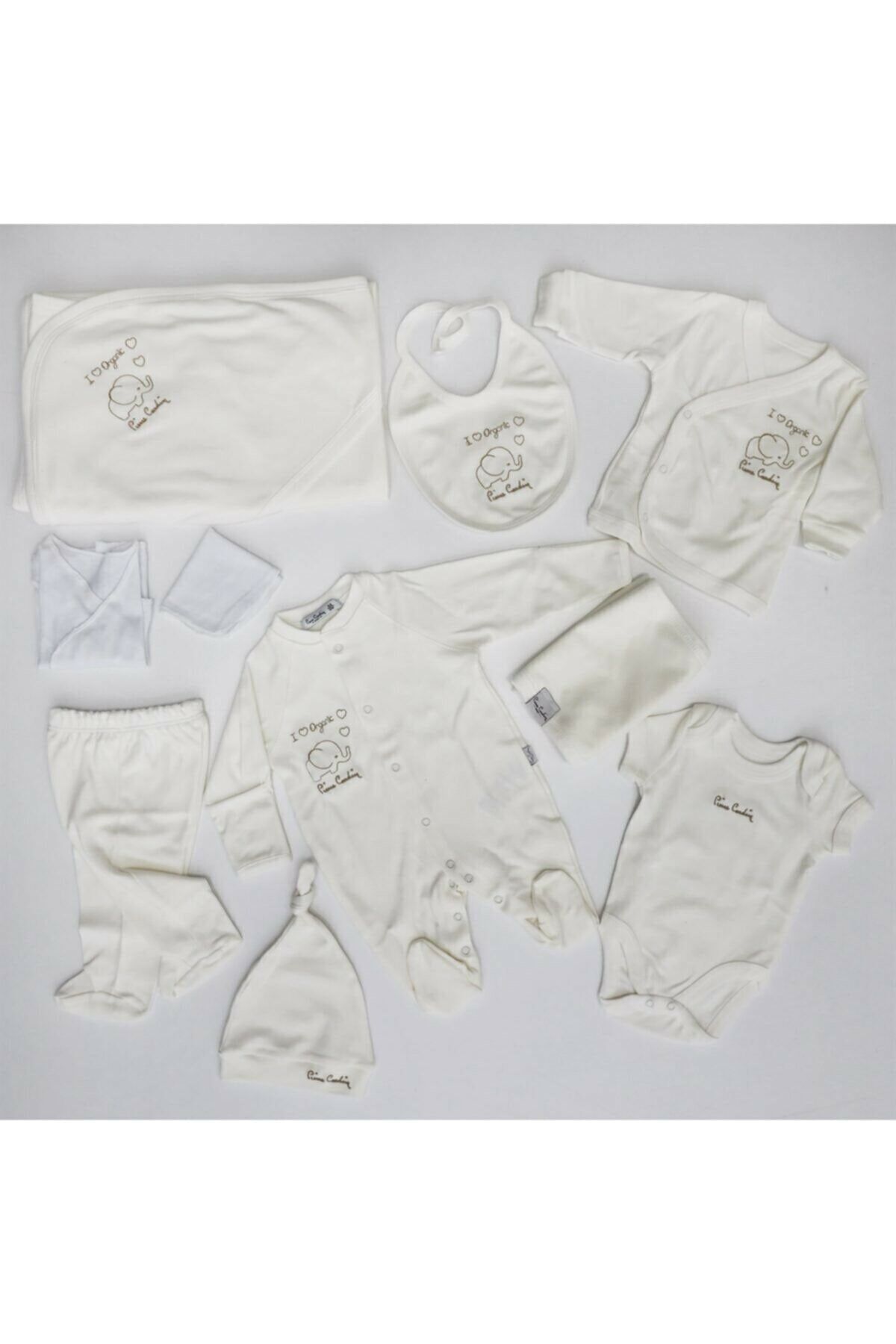 Pierre Cardin Baby Unisex Bebek Krem Renk Filli Organik Hastane Çıkışı 10'lu Set