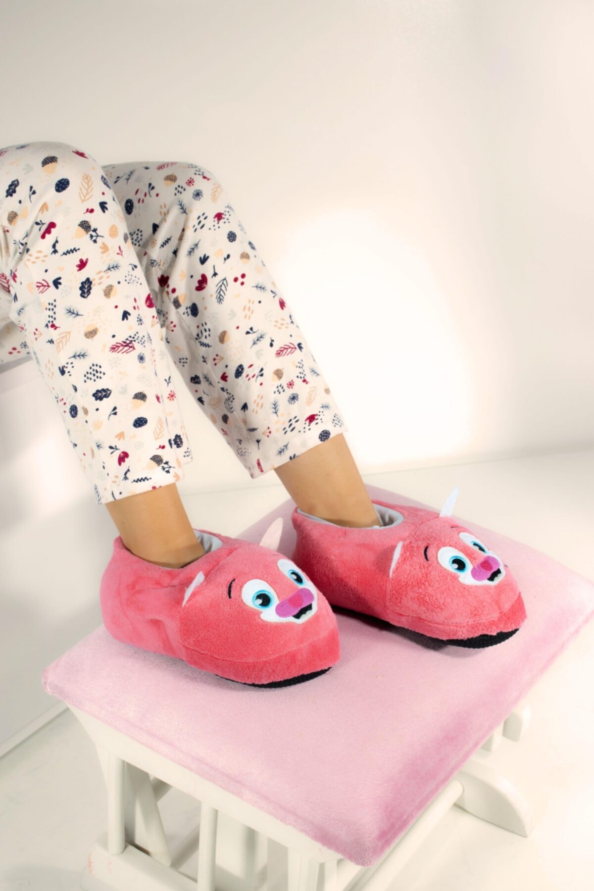 ODESA AYAKKABI MARKET Kadın Hayvanlı Kedili Pembe Panduf Terlik