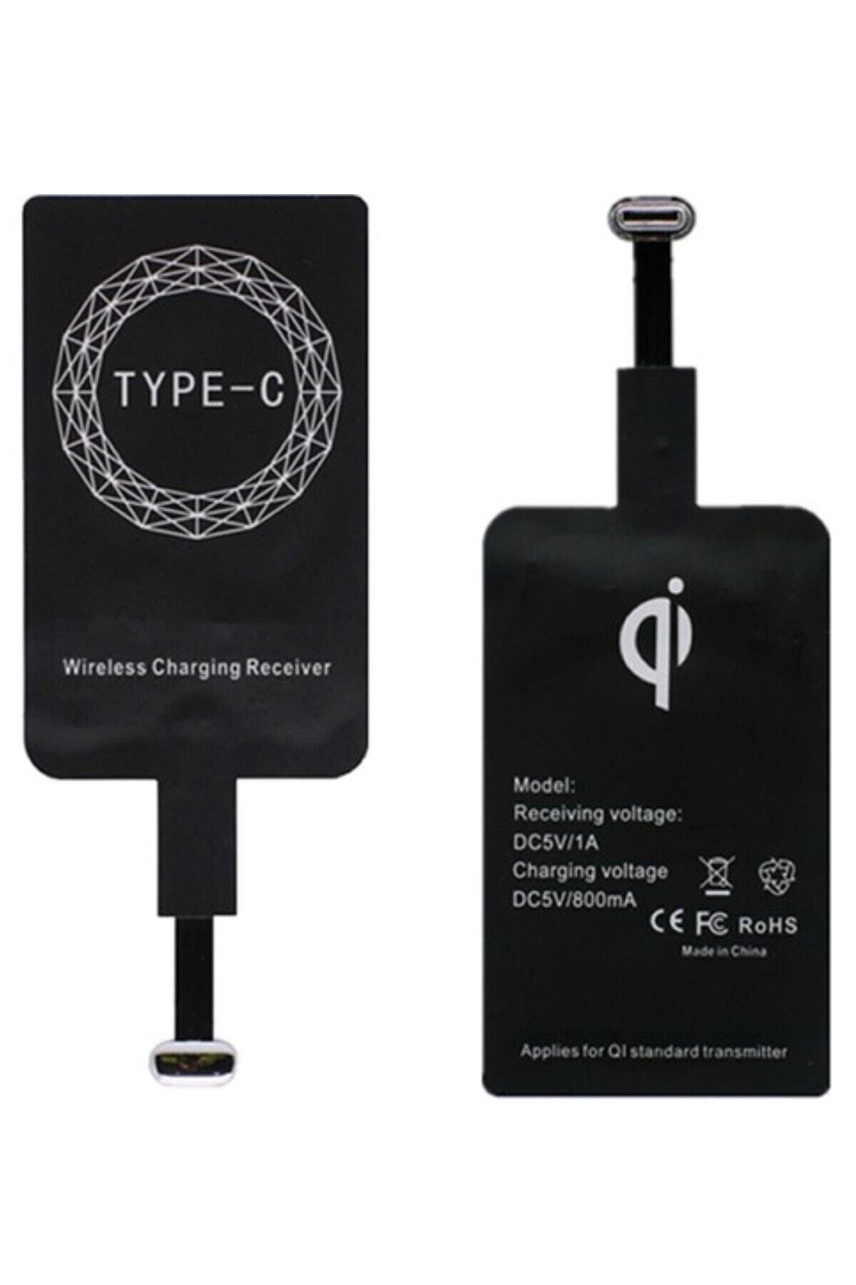 DoğubeyStore Type-c Wıreless Charger Adapter Harici Qi Kablosuz Şarj Adaptörü Pedi