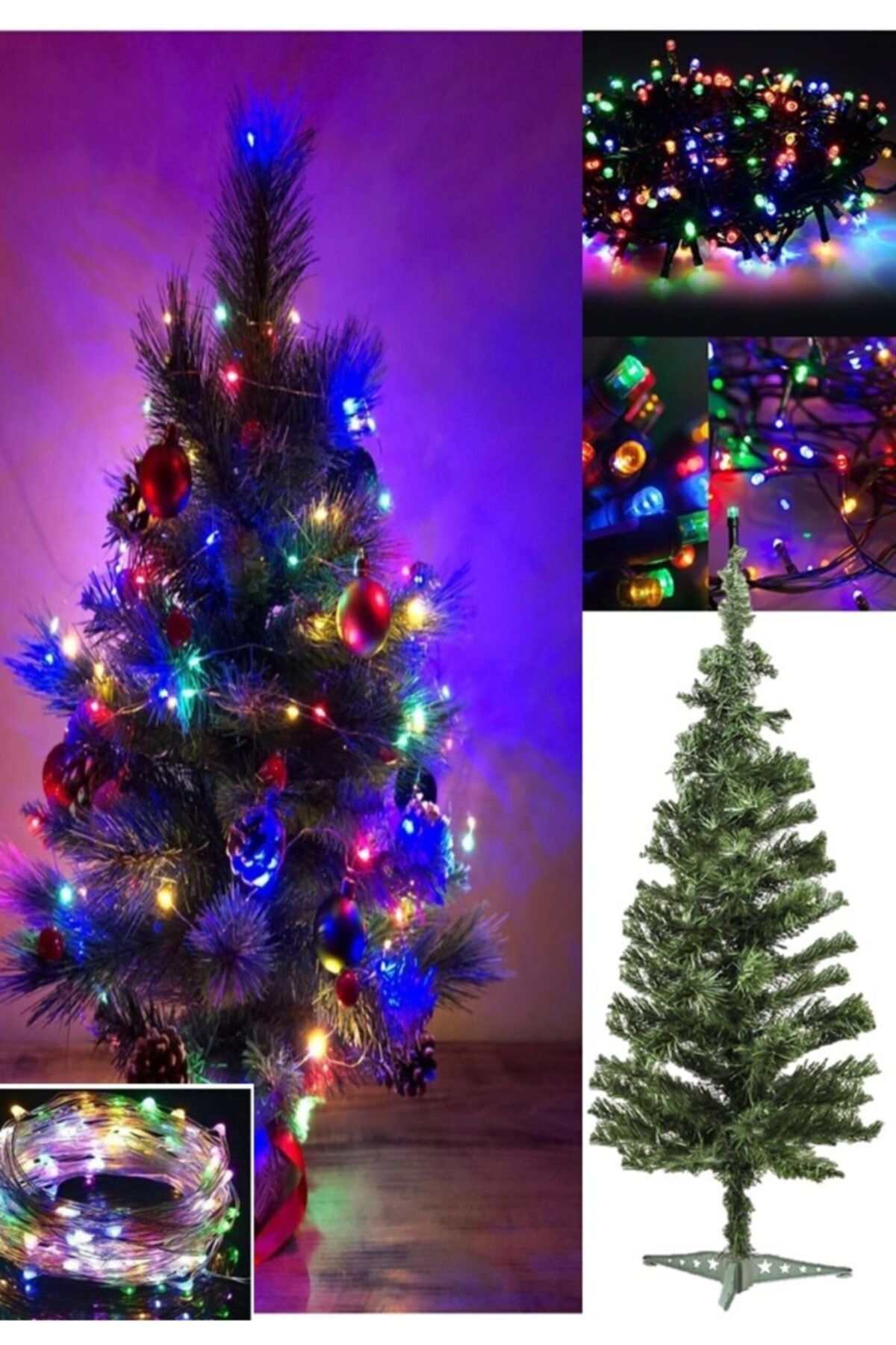 BuBeBeM Rengarenk Yılbaşı Çam Ağacı Işığı 4 Metre Fişli Led Rgb Lambaları