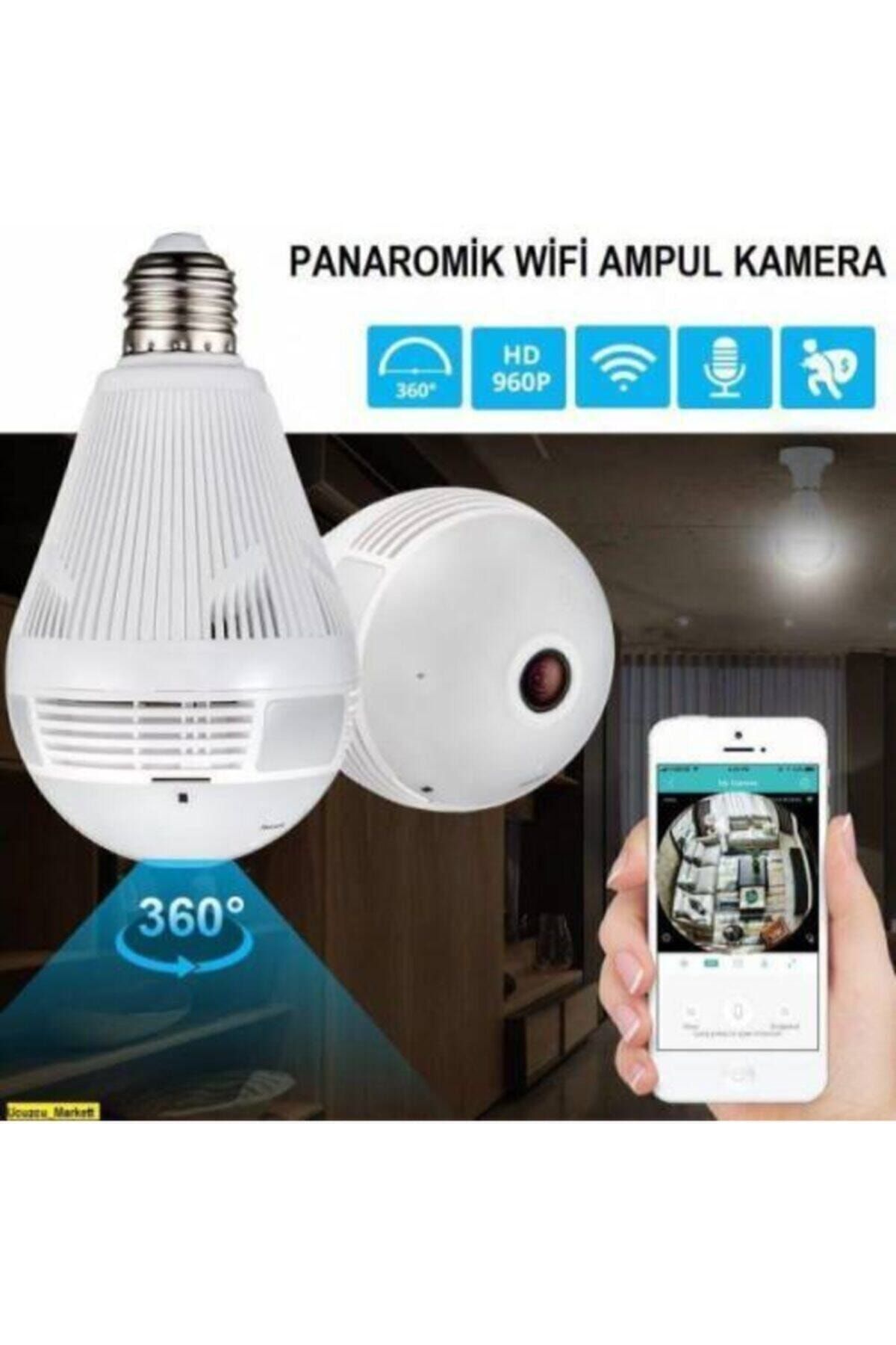 LUXURY Panoramik 360° Ampul Şeklinde Güvenlik Kamerası 1080p Wifi