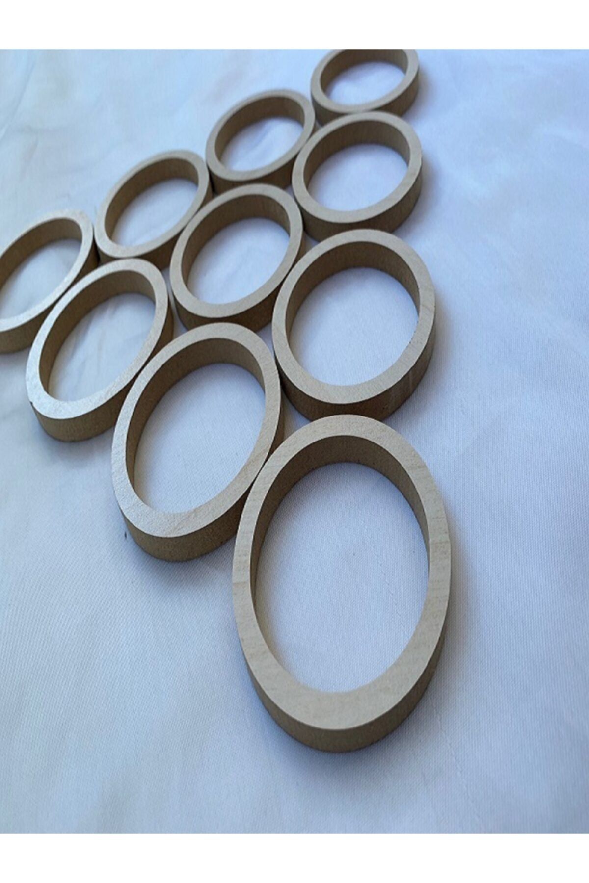Selin 10 Adet 9 Cm Beyaz Mdf Halka
