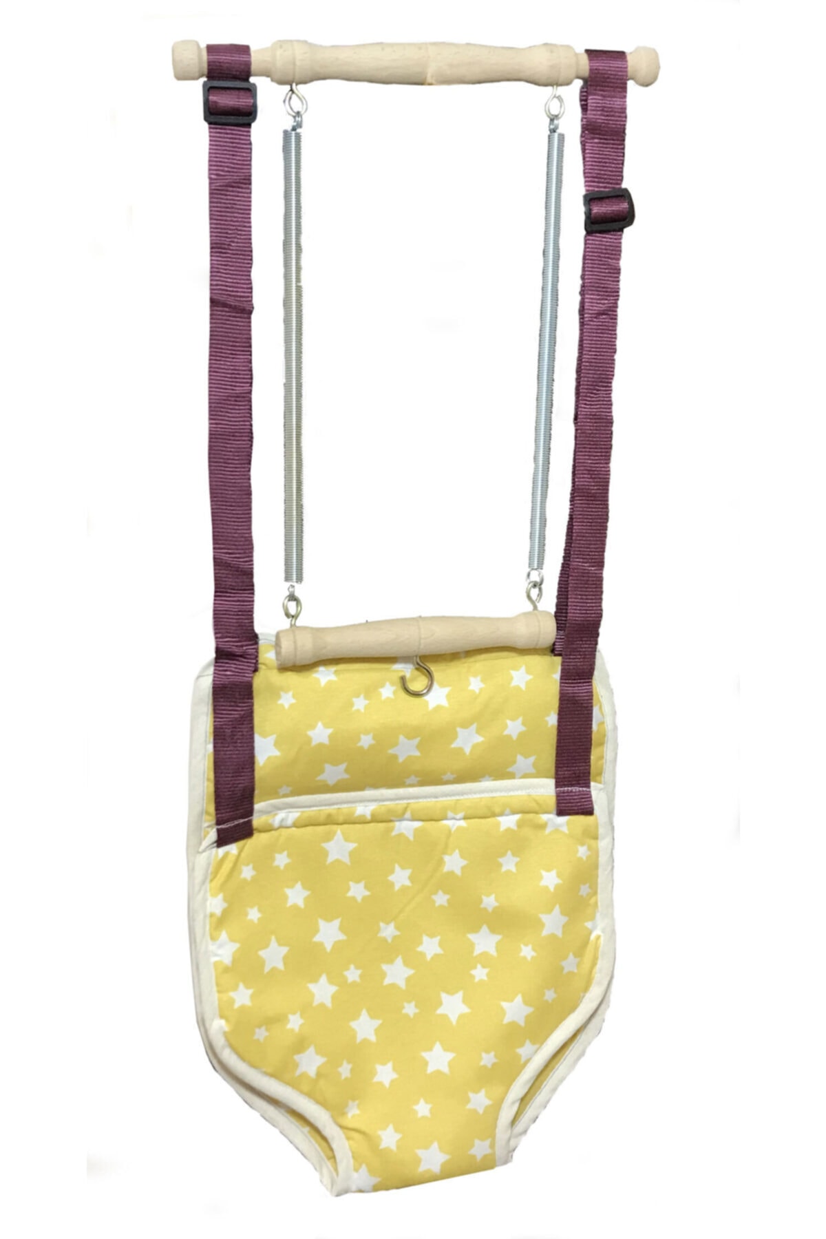 Eases Sarı Üzeri Beyaz Yıldız Desenli Unisex Bebek Hoppala - 18kg Kapasite