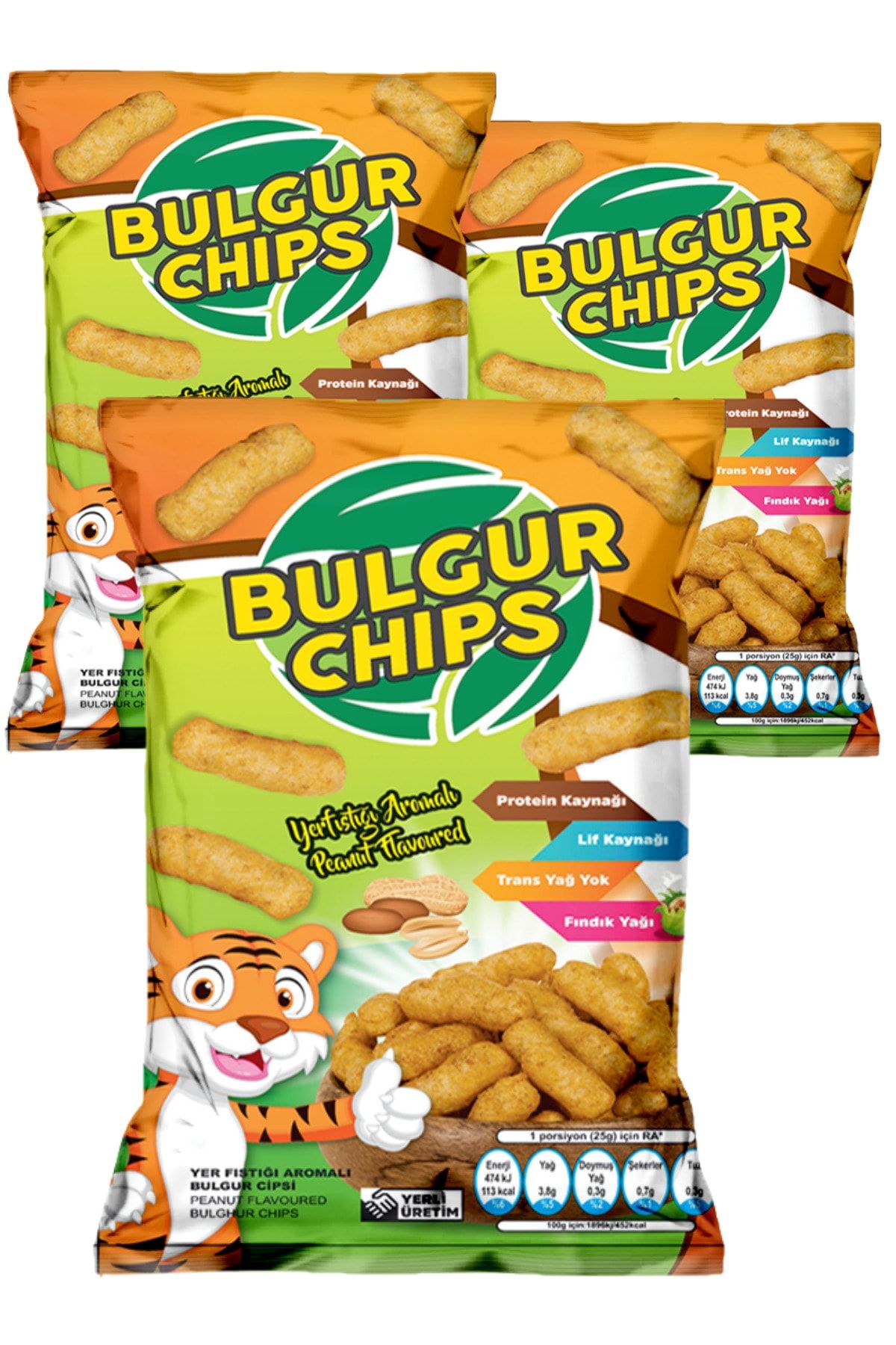 Bulgurum Organik Bulgur Cips Yer Fıstıklı 35 gr X 3 Ad