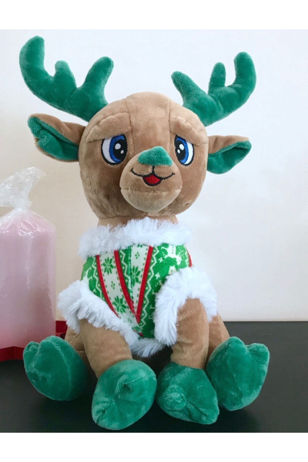 allmar Pelüş Geyik 33 Cm Peluş Oyuncak Sevimli Geyik Uyku Arkadaşı Dekoratif Pelüş