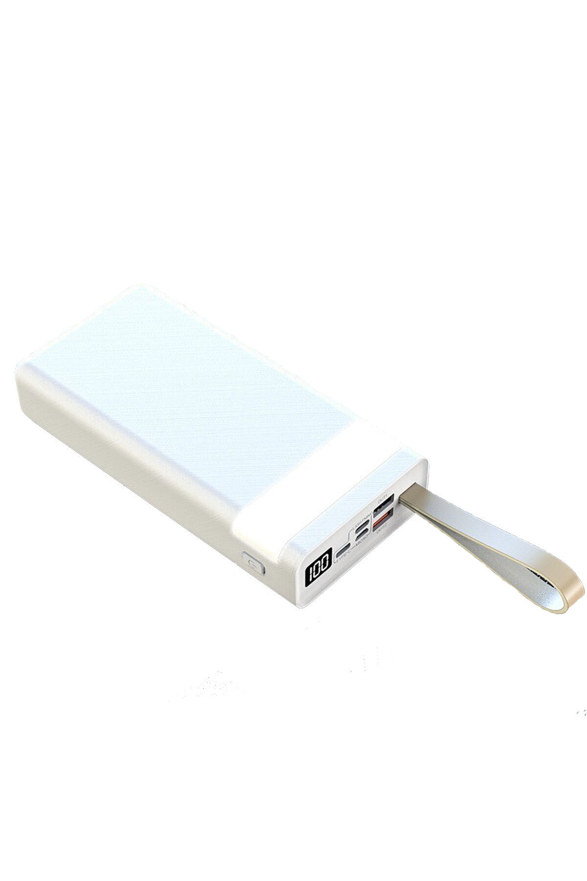zibo 30000 Mah Dijital Şarj Göstergeli Powerbank Hızlı Şarjlı Led Işıklı Beyaz