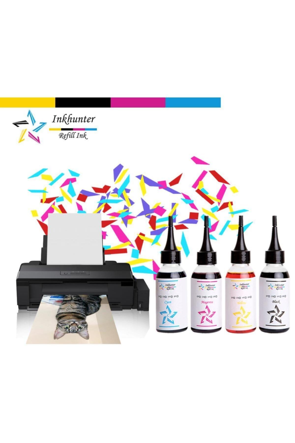 inkhunter 4x100 Ml Epson 1281-1282-1283-1284 Için Uyumlu Doldurulabilir Kartuş Boya Mürekkep Seti