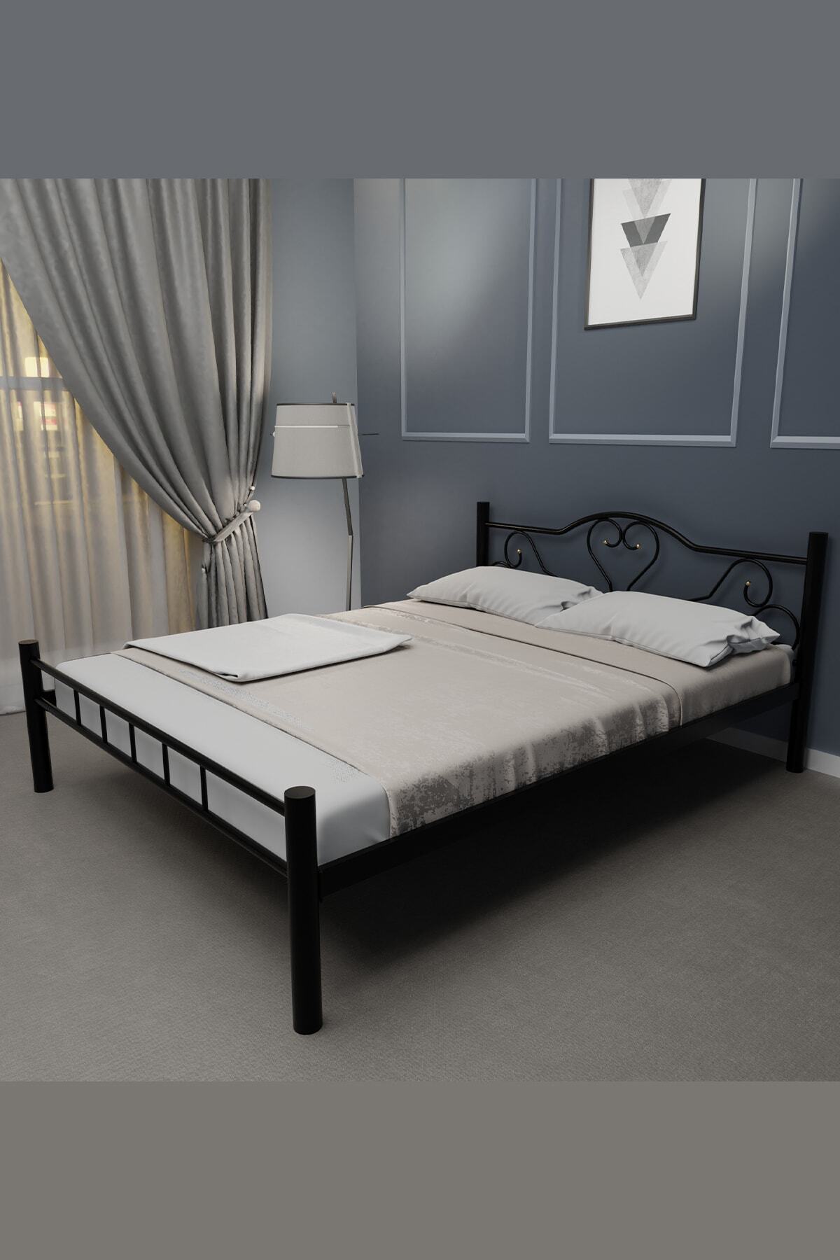 EVGER HOME K50 Siyah Metal Karyola Tek Kişilik (90x200 Cm) Yataksız
