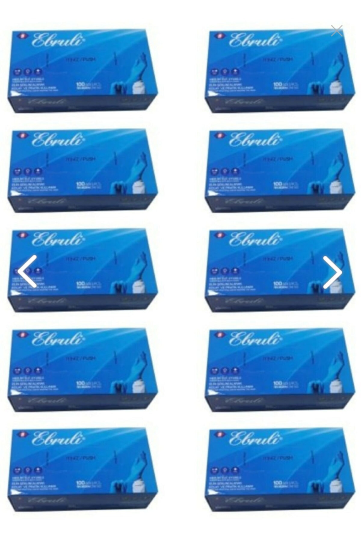 Ebruli Mavi Pudrasız Medium (m) Beden Hibrit Eldiven 10 Kutu