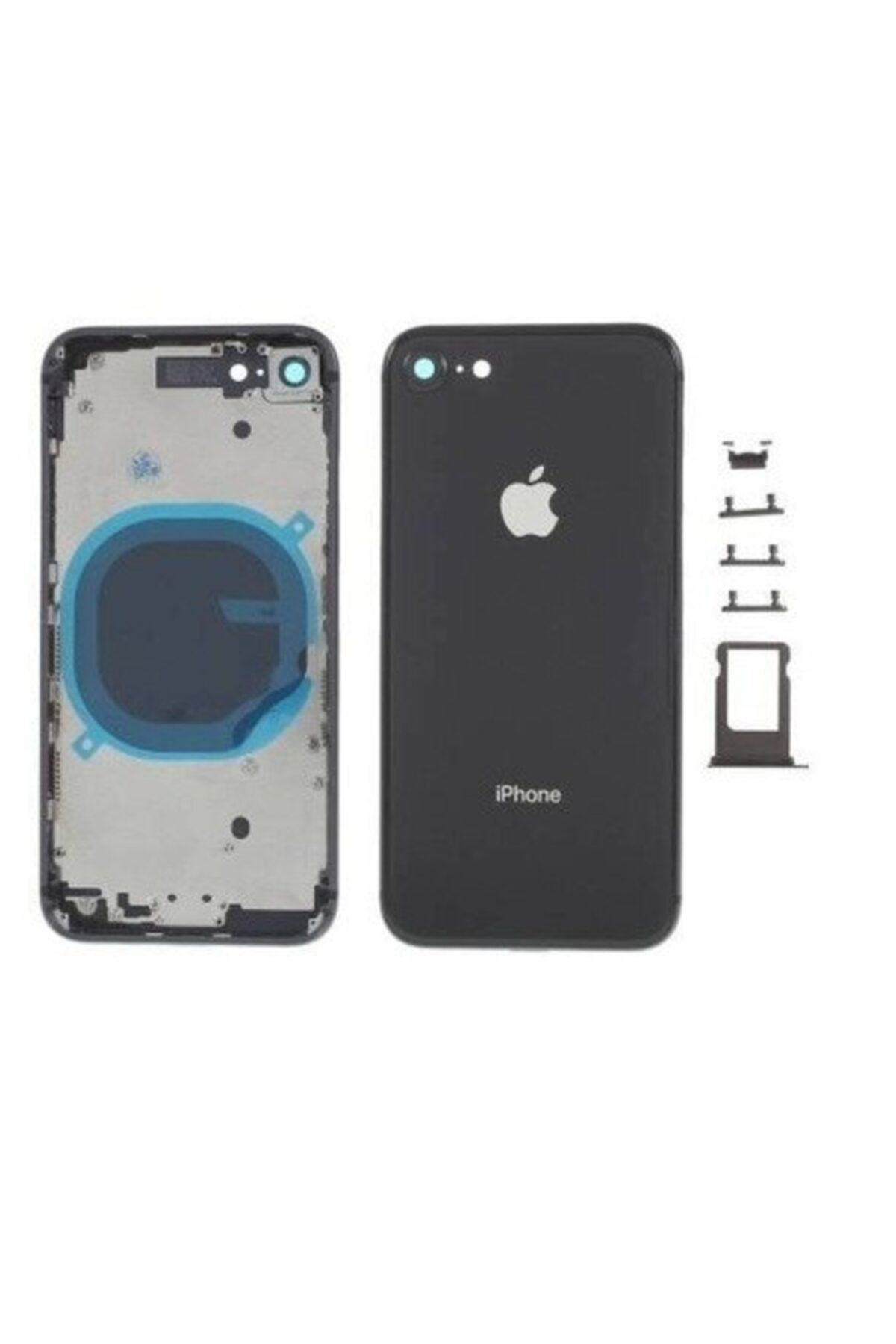Qudex Iphone 8 Boş Kasa Arka Kapak Servis Orj Siyah