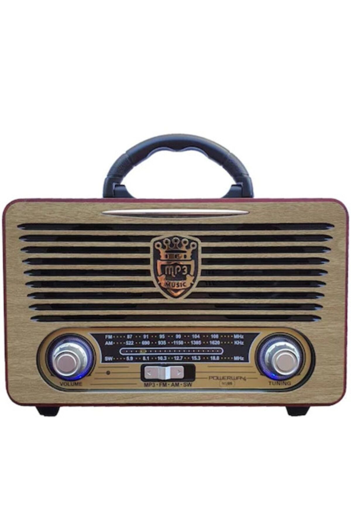 powervay Powerway Nostaljik Radyo Portatif Bluetooth Hoparlör Usb Uzaktan Kumandalı Nsj05