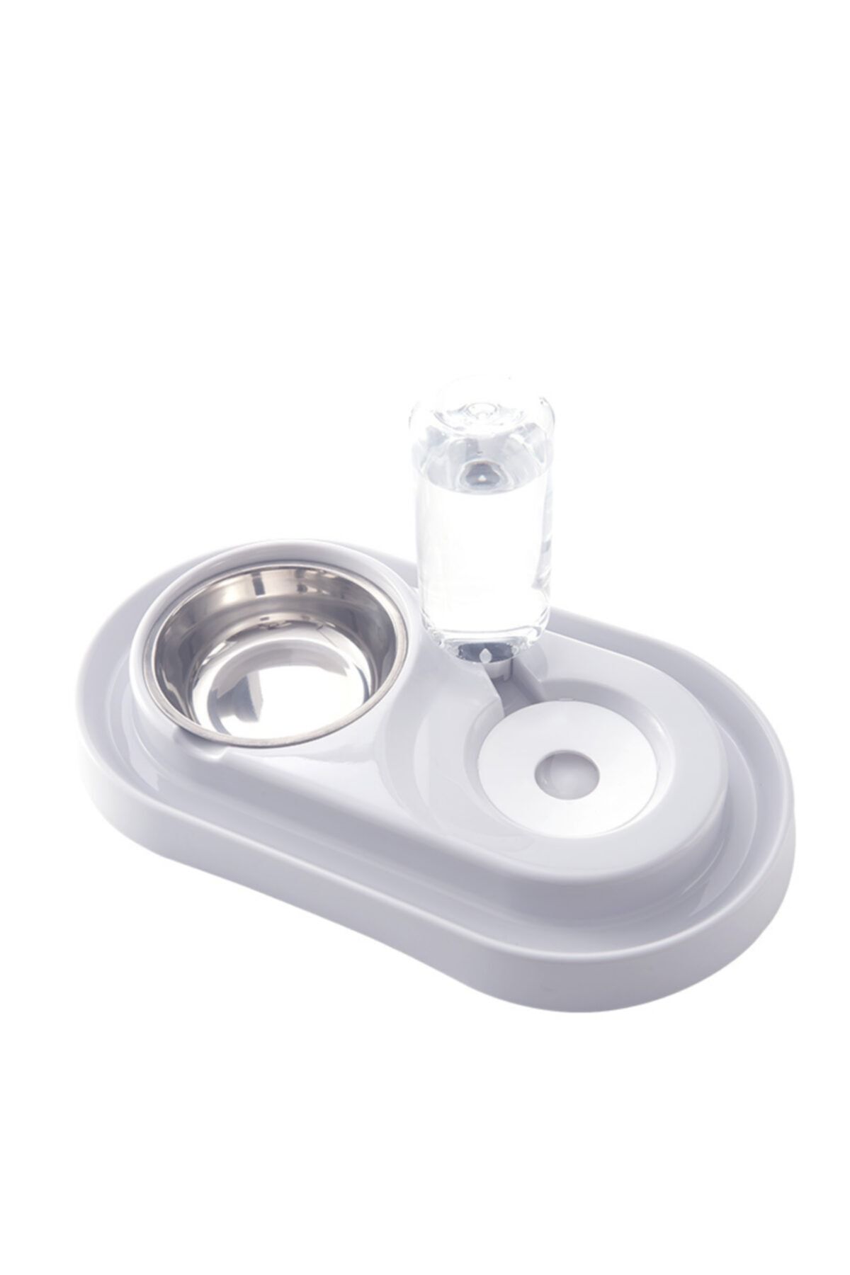 MİKOPET Gw-11 Otomatik Su Hazneli Mama Ve Su Kabı Gri (stainless Steel Paslanmaz Çelik)
