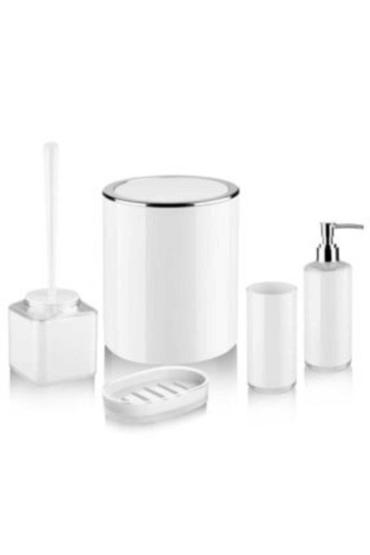FORSACE 5 Parça Yuvarlak Banyo Seti Krom Beyaz