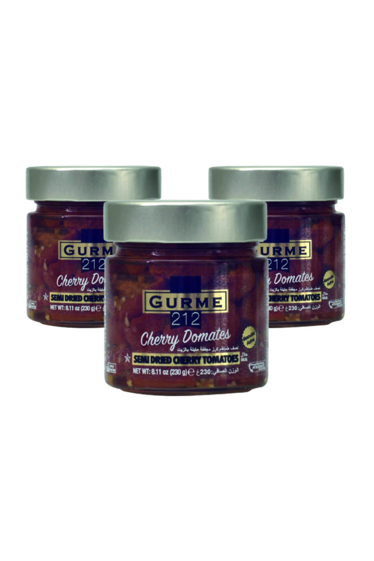 Gurme212 Yarı Kurutulmuş Mini (cherry) Domates, Aç-ye (3 Adet X 255cc)