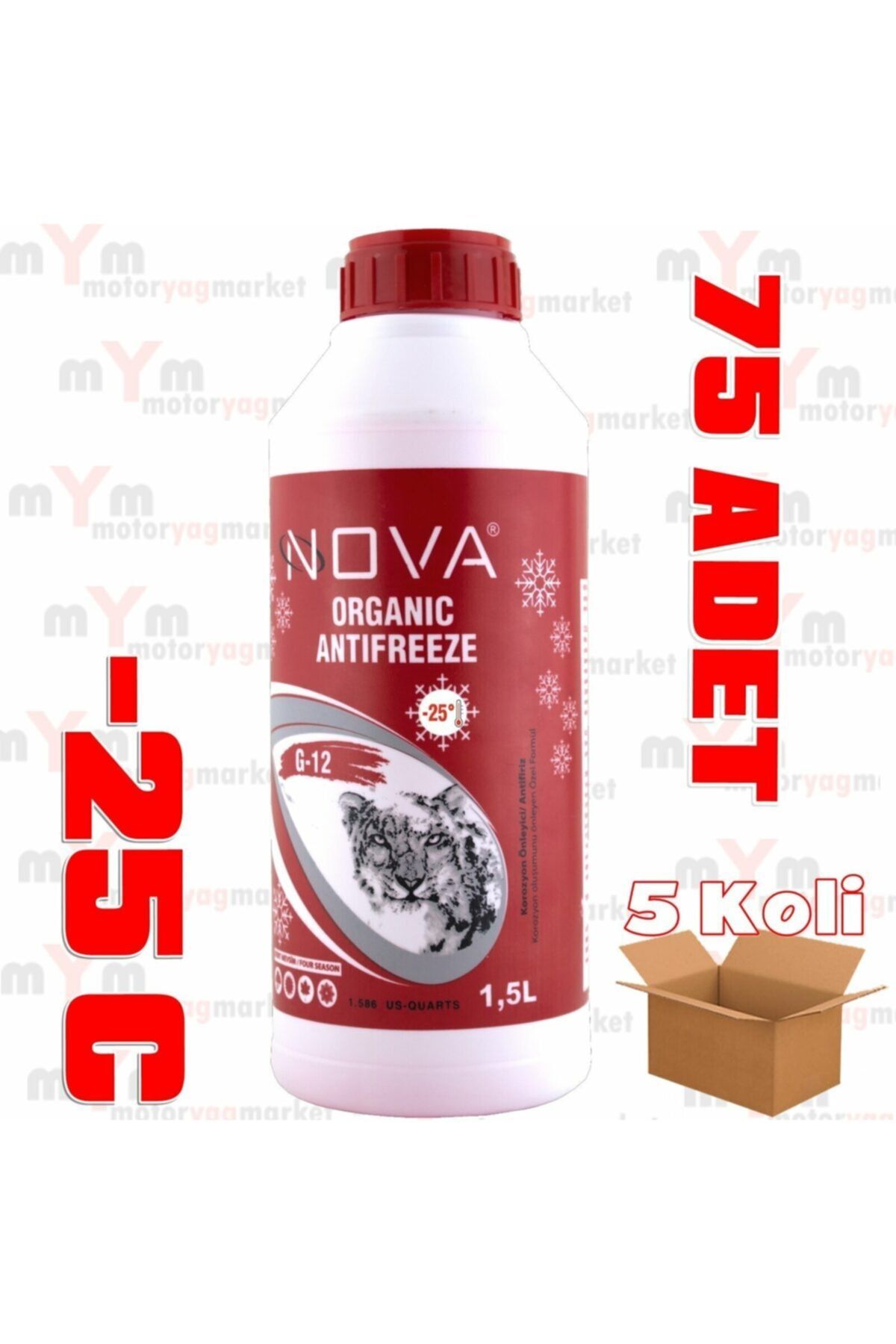 Nova -25 Derece Organik Kırmızı G12 Antifriz 1.5litre X75