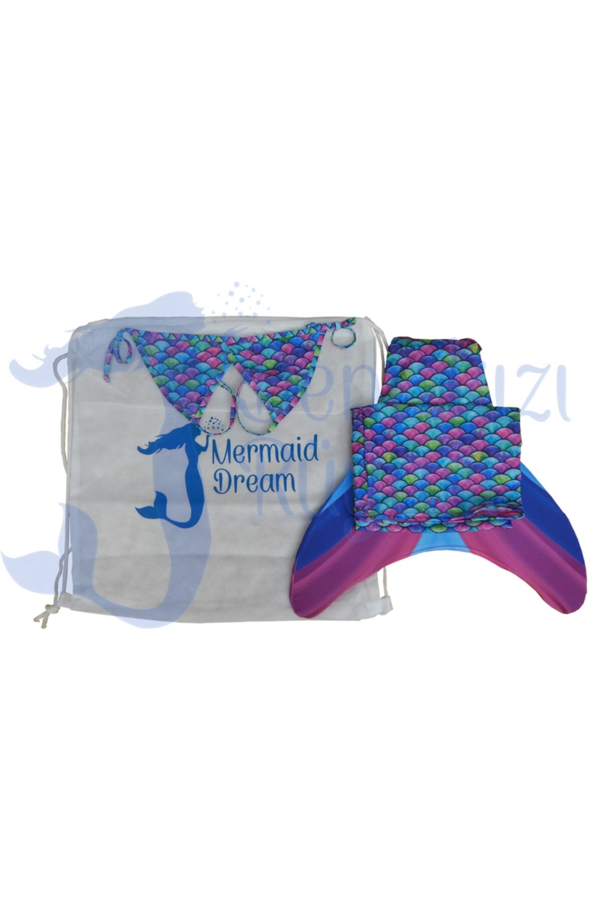 MERMAID DREAM Deniz Kızı Mayosu (yüzmeye Uygun Paleti Ile Kız Çocukları Için) (gökkuşağı, Xs (7-10 Yaş))