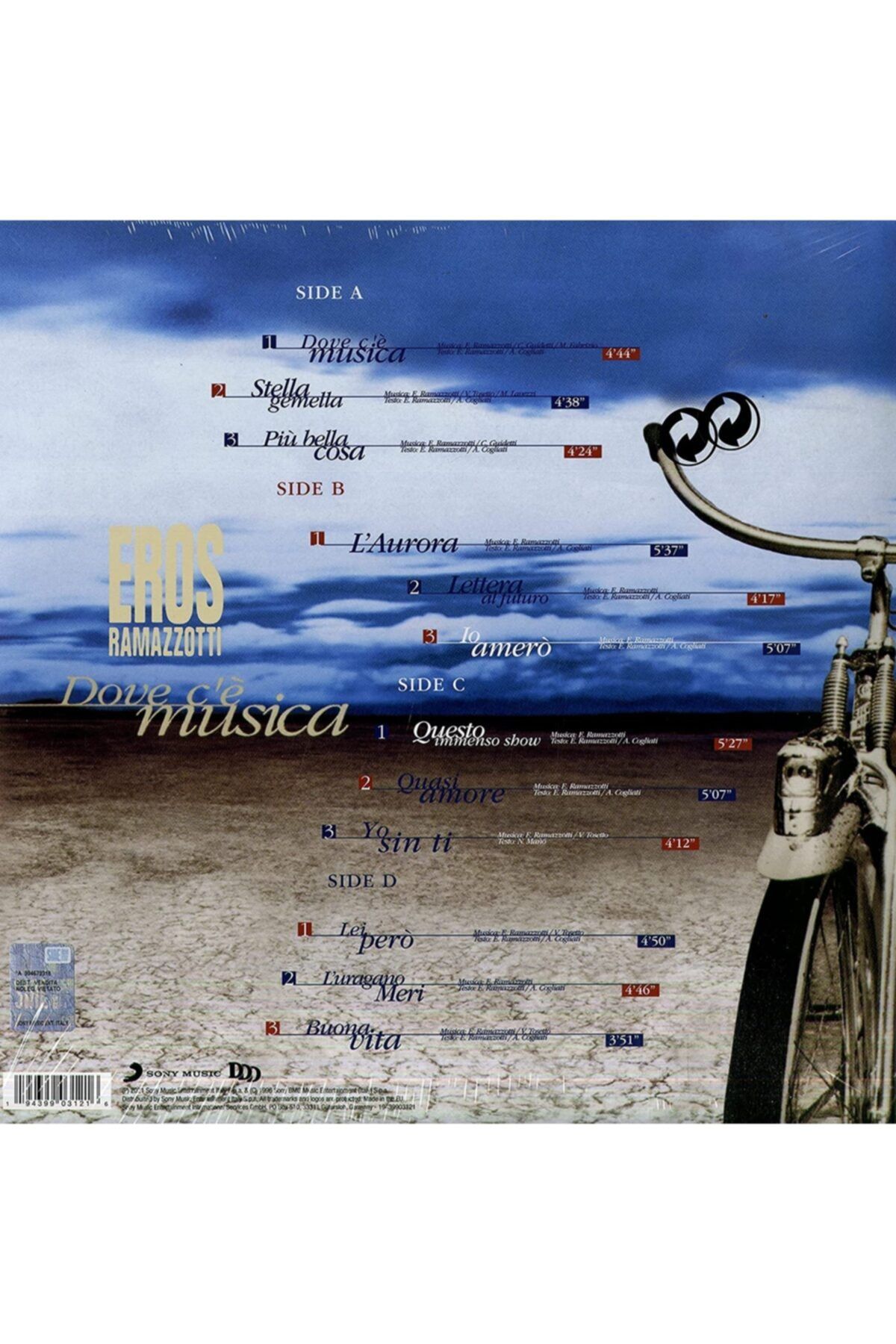 Ucuz Plak & Pikap Hediyelik Eşya Eros Ramazzotti Dove C'è Musica Limited Edition Blue Vinyl Plak