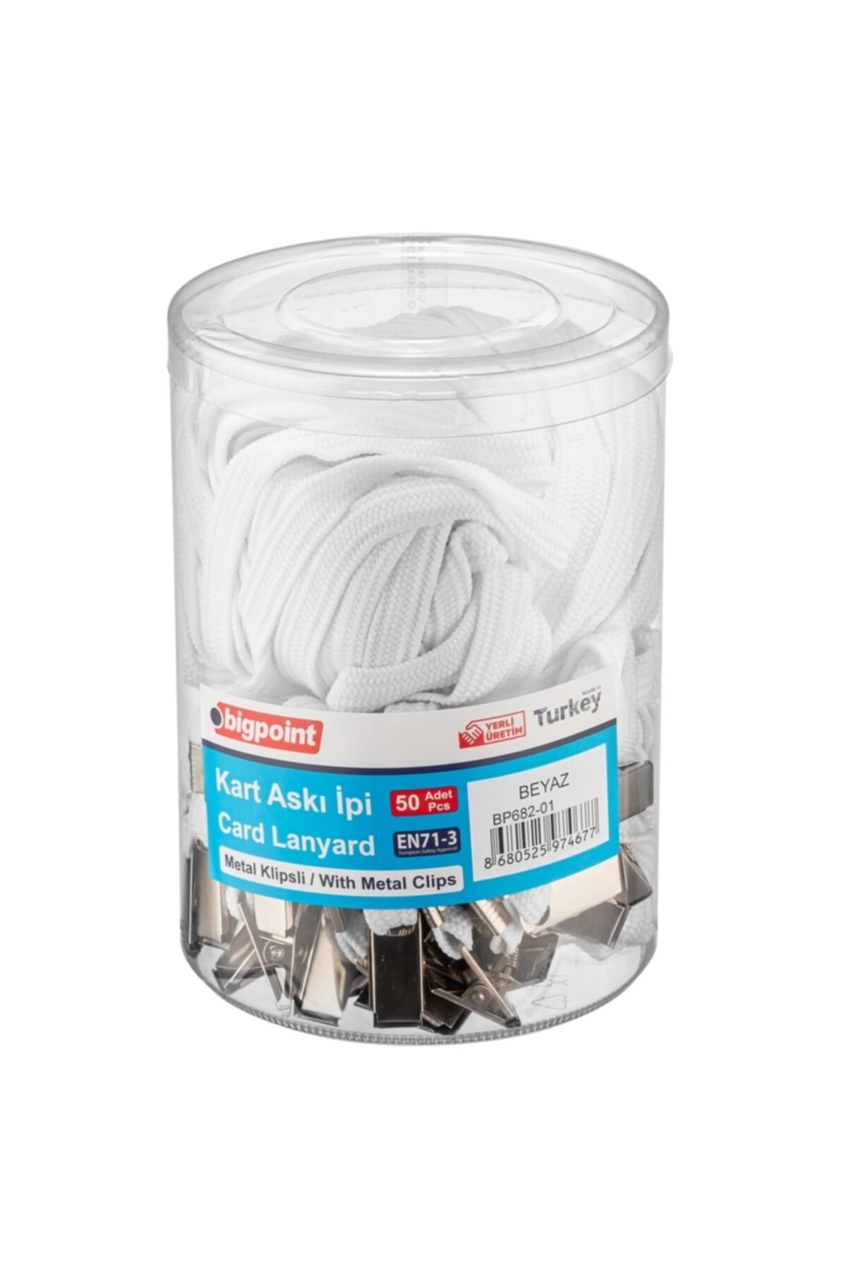 Bigpoint Metal Klipsli Yaka Ipi Beyaz (yerli Üretim)