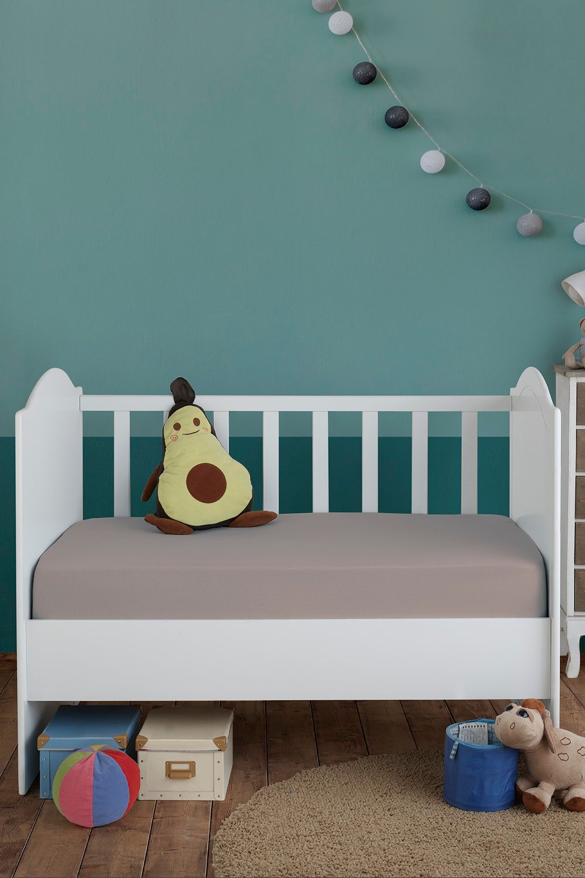 LADYNİL 60x120 Bej Bebek Lastikli Penye Çarşaf %100 Pamuk
