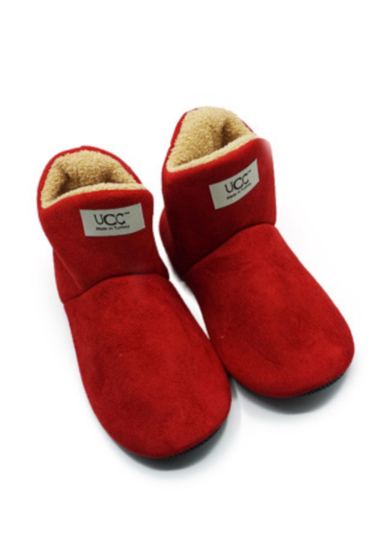 PWR Unisex Kırmızı Içi Yünlü Ev Pandufu Ev Botu Ev Ayakkabısı