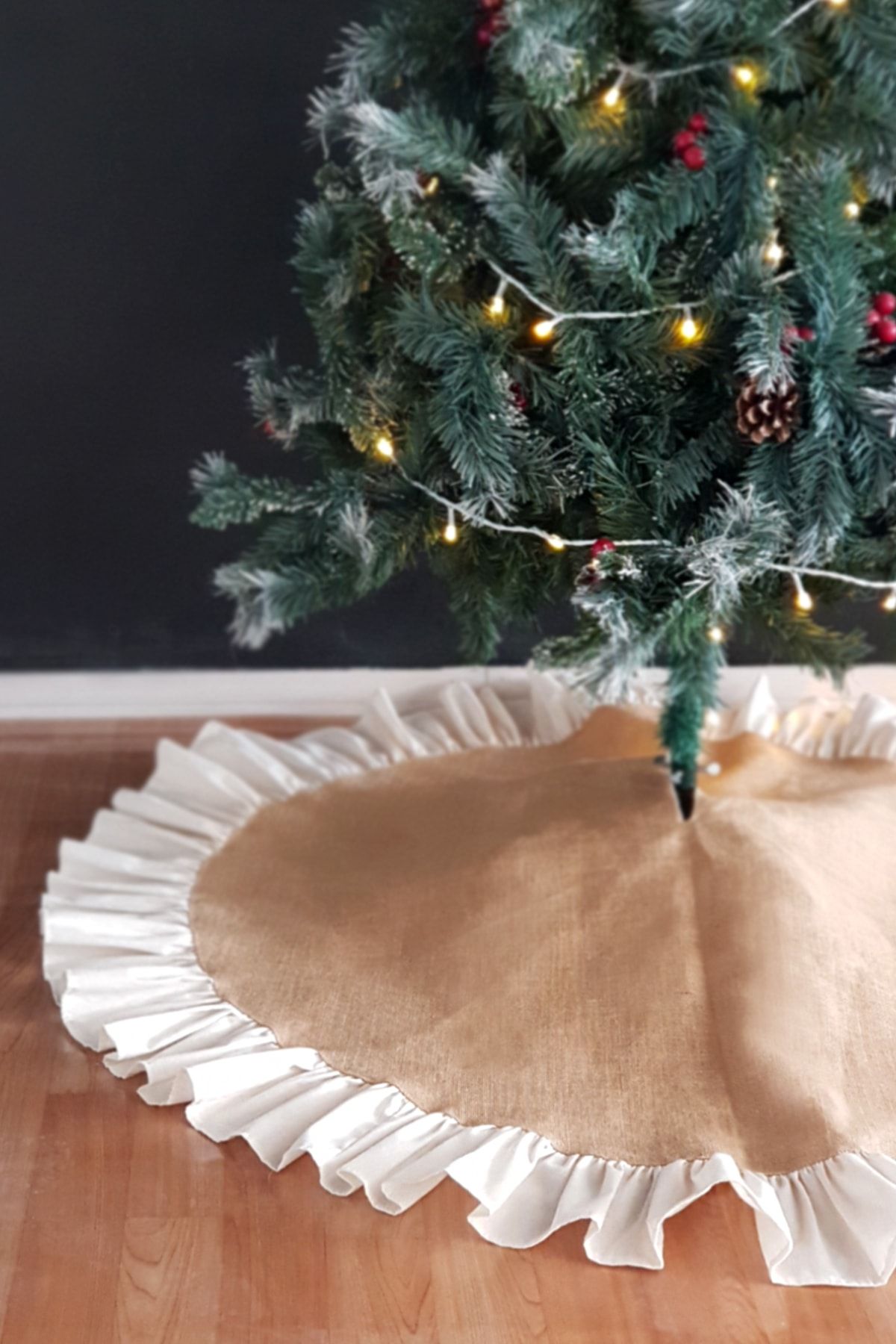 Funbou Yılbaşı çam ağacı örtüsü, natürel / 90 cm