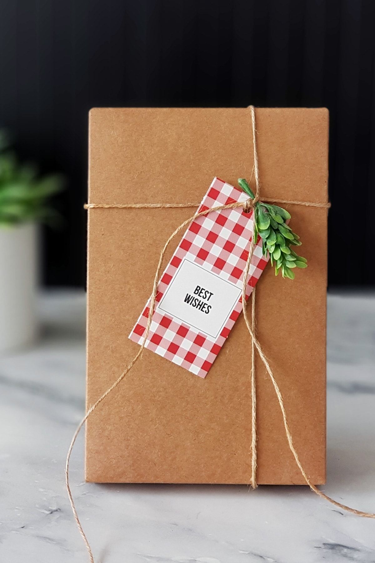 Funbou Dikdörtgen etiket, best wishes / 20 adet