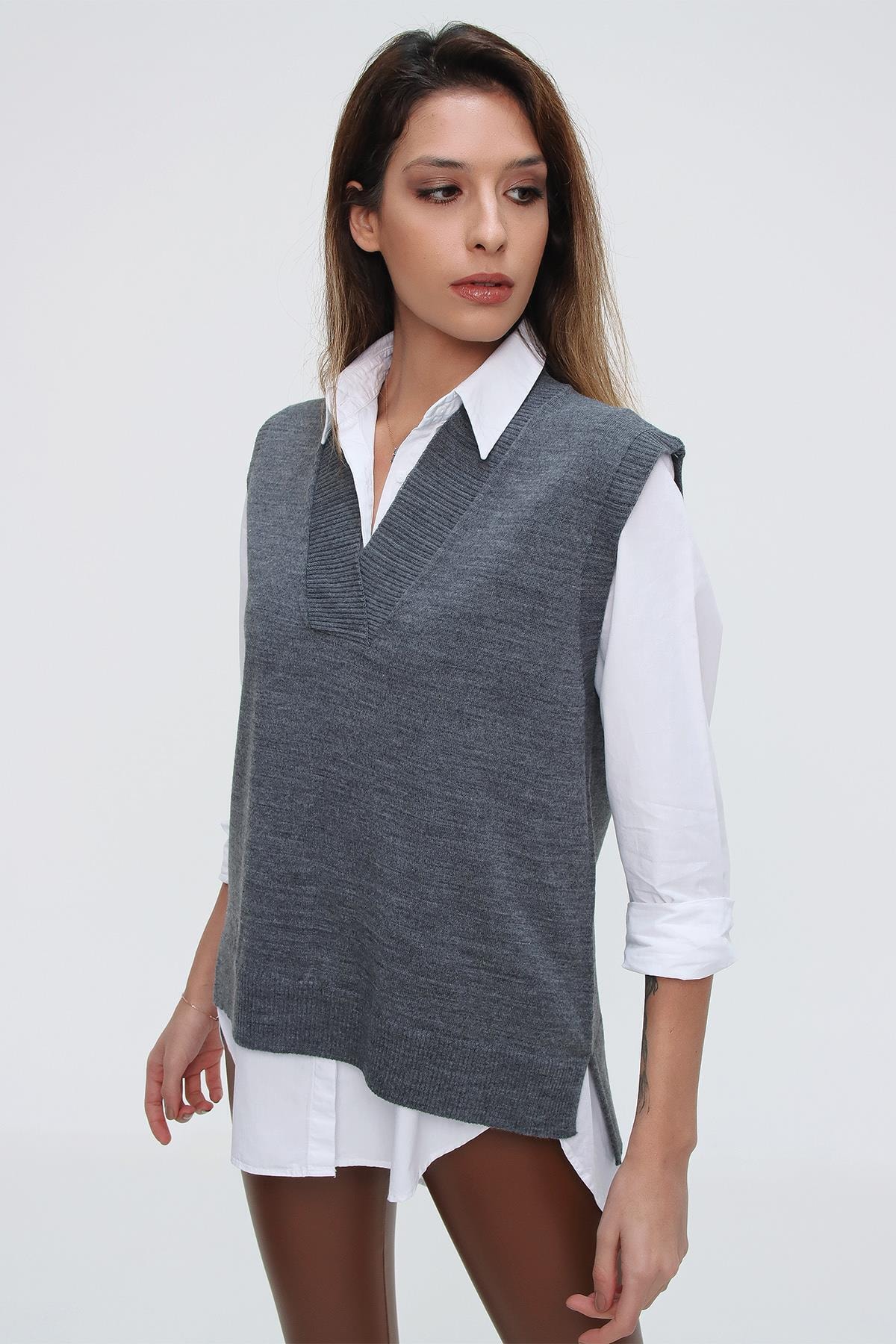 CHUBA Kadın Antrasit Triko Süveter 21w124