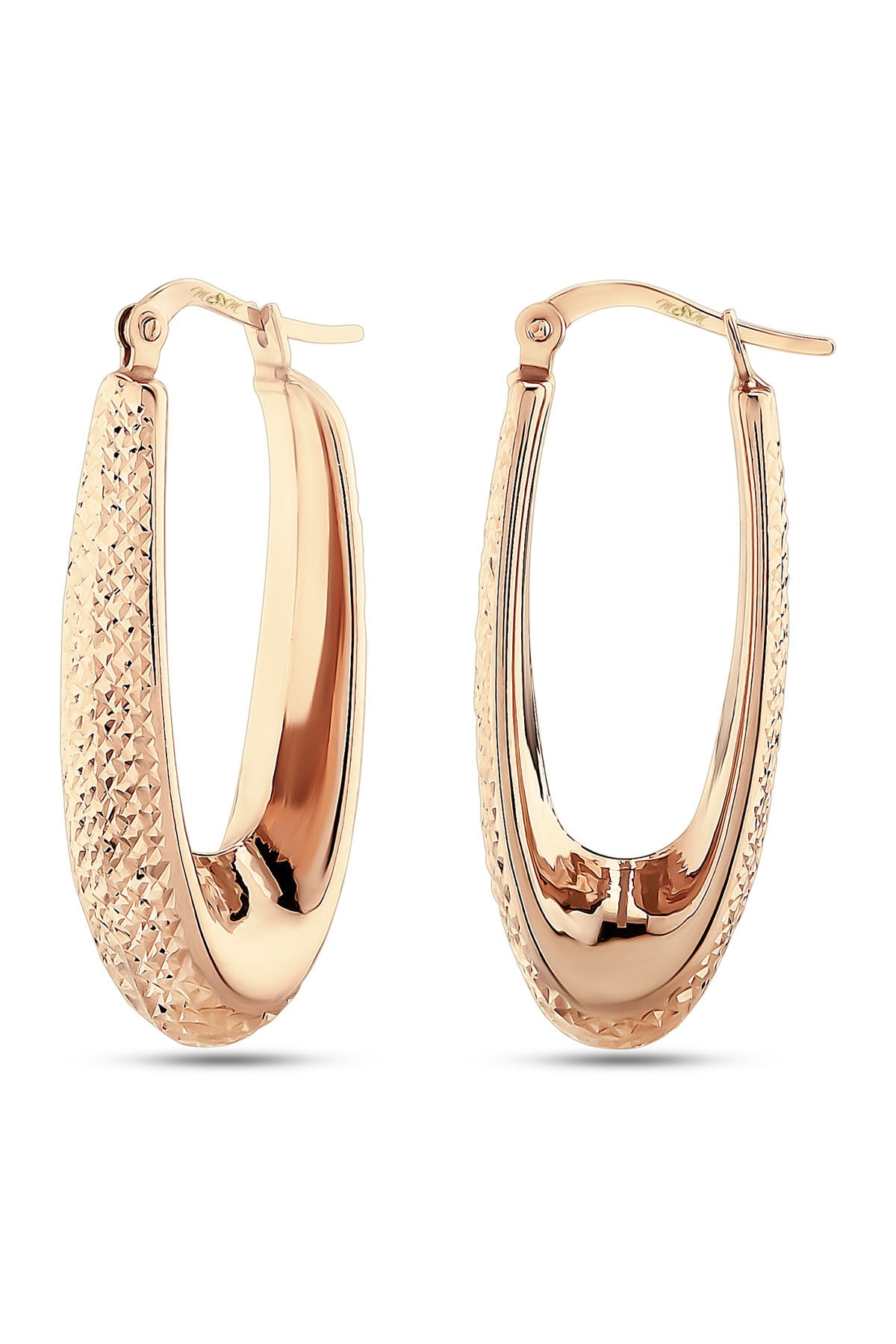 MOOM MÜCEVHERAT Kadın 14 Ayar Rose Altın V Küpe