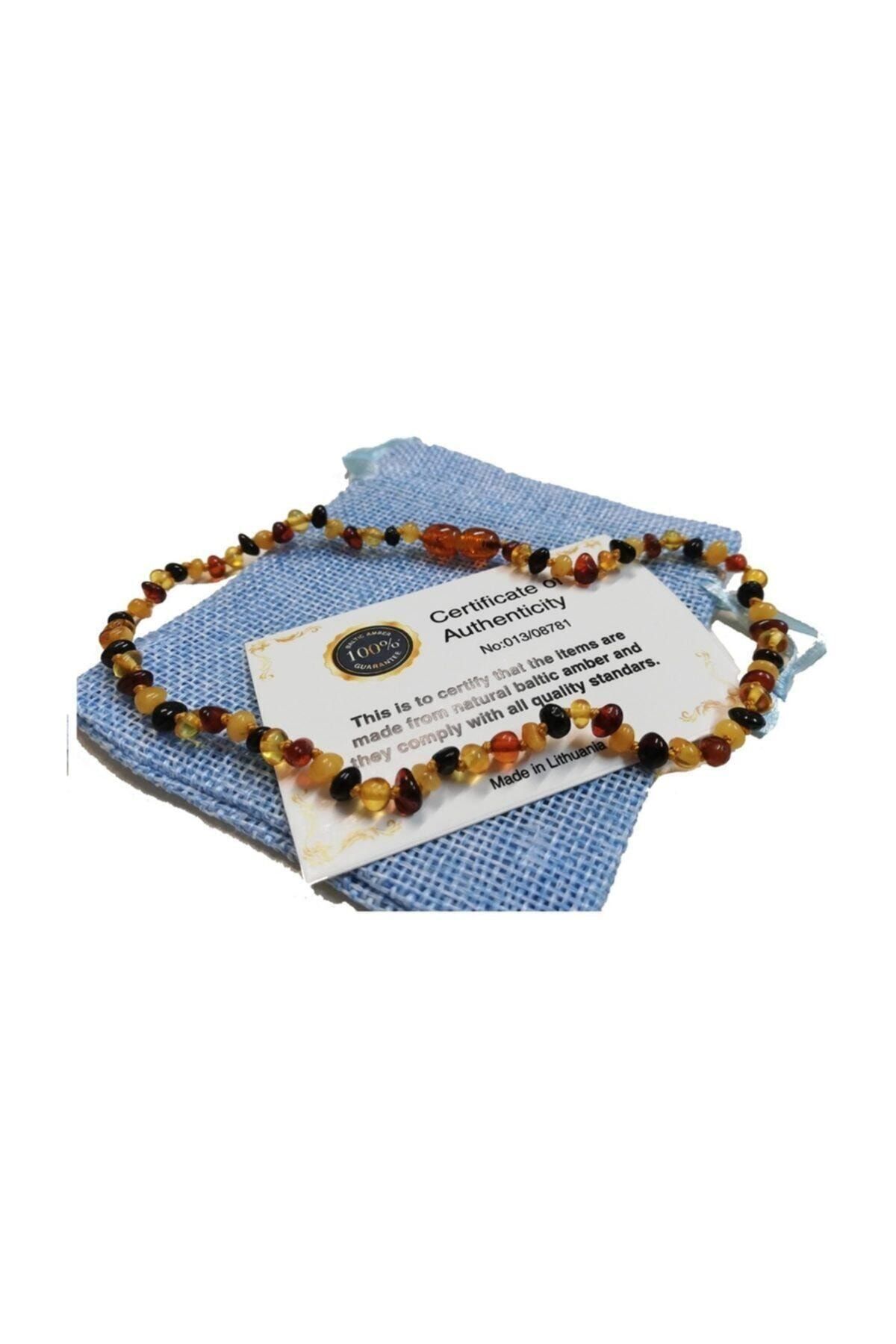 Vip Kehribar Orjinal Kehribar Bebek Diş Kolyesi Multicolor Renk Kehribar Kolye Kız Erkek Çocuk Kolye 4-5 gram