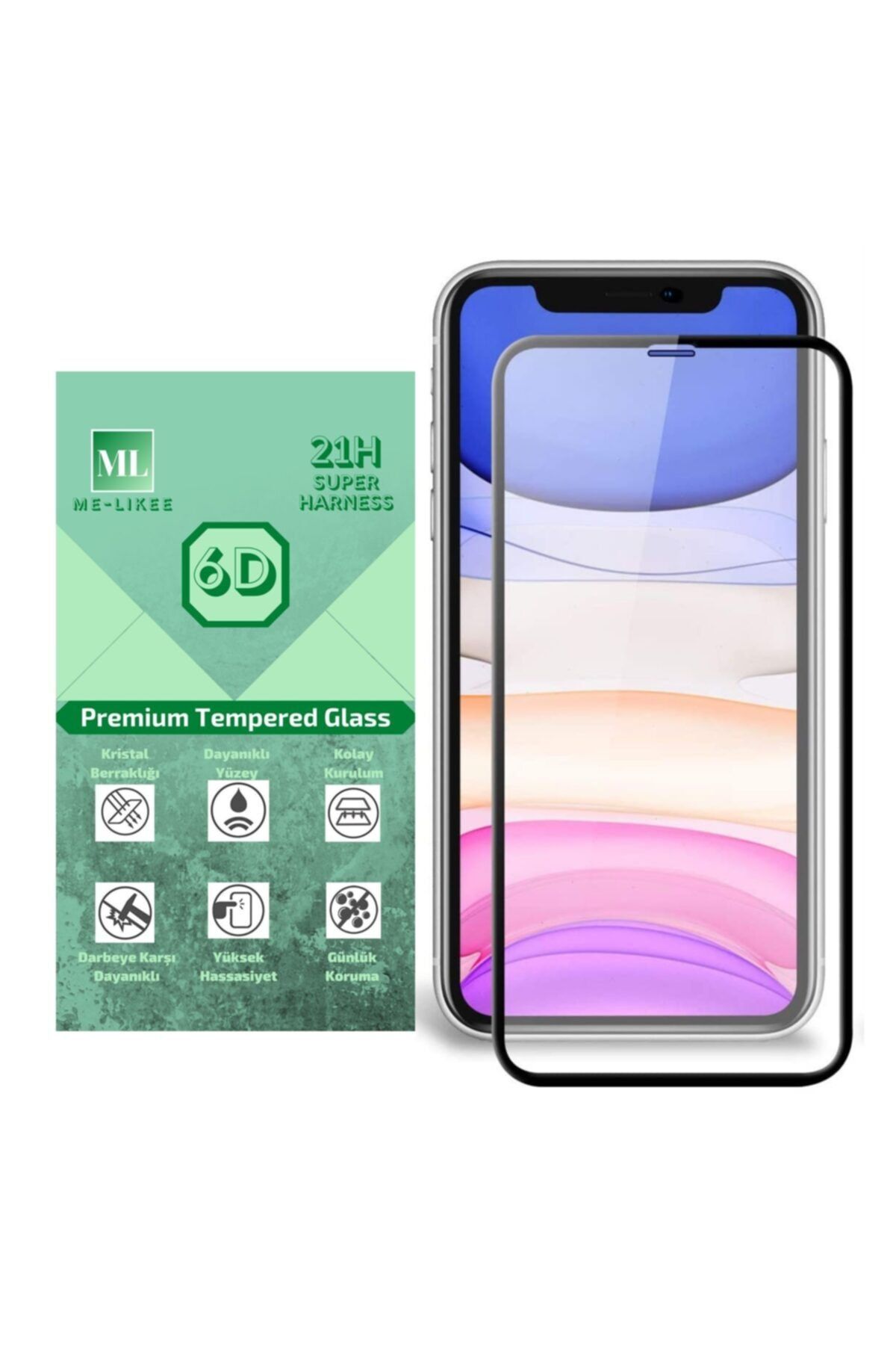 ml melikee Me-likee Apple Iphone Xs Uyumlu Temperli Cam Premium 6d Tam Kaplayan Ekran Koruyucu