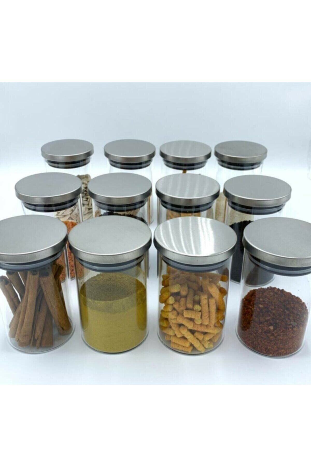 EARABUL 12 Adet Metal Kapaklı 250 Ml Borosilikat Cam Kavanoz