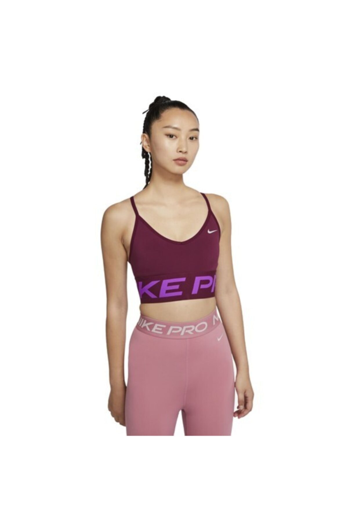 Nike Pro Indy Light-support Sports Kadın Büstiyer - Bordo