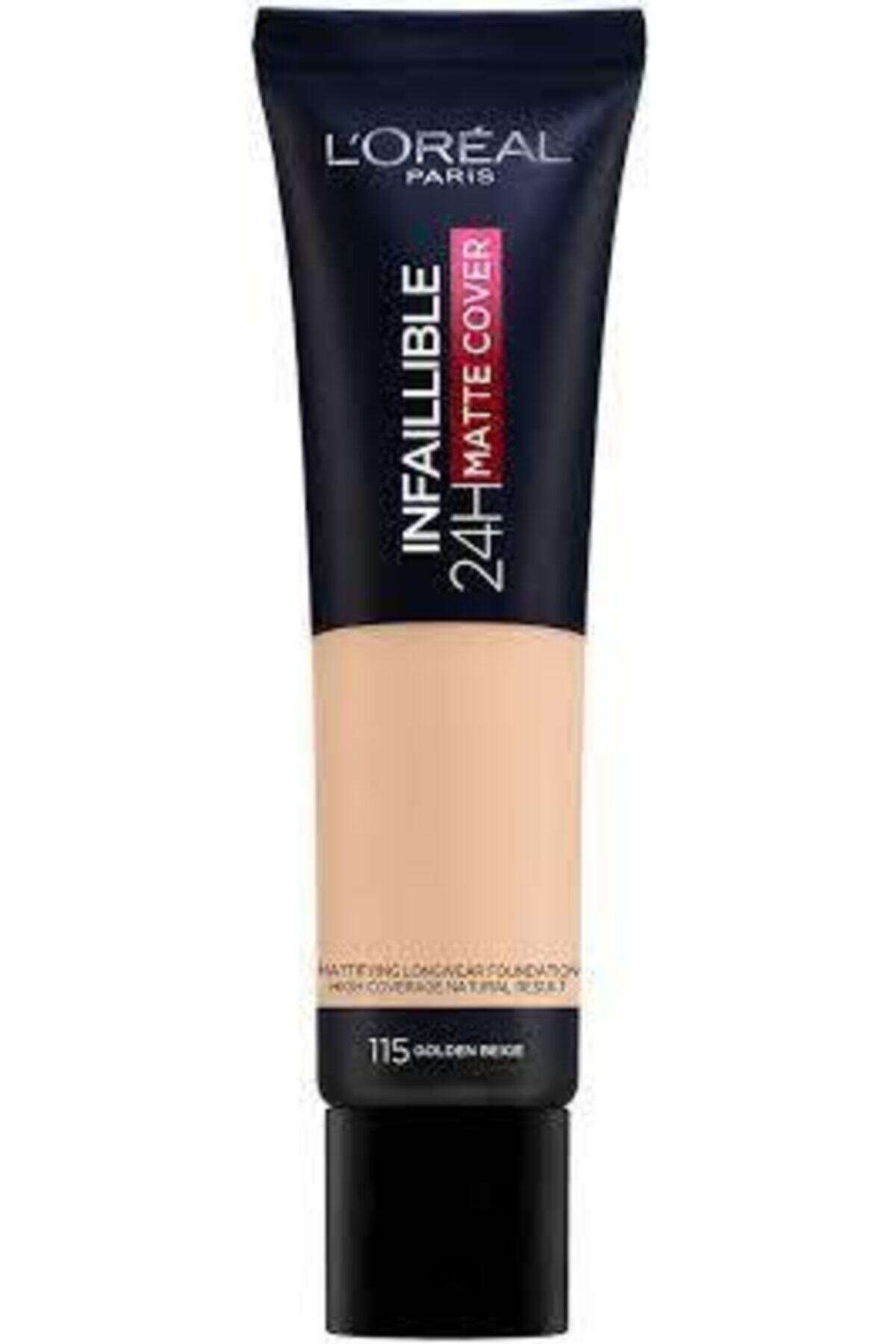 L'Oreal Paris Infaillible 24h Matte Cover Yüksek Kapatıcı Fondöten 115 Golden Beige