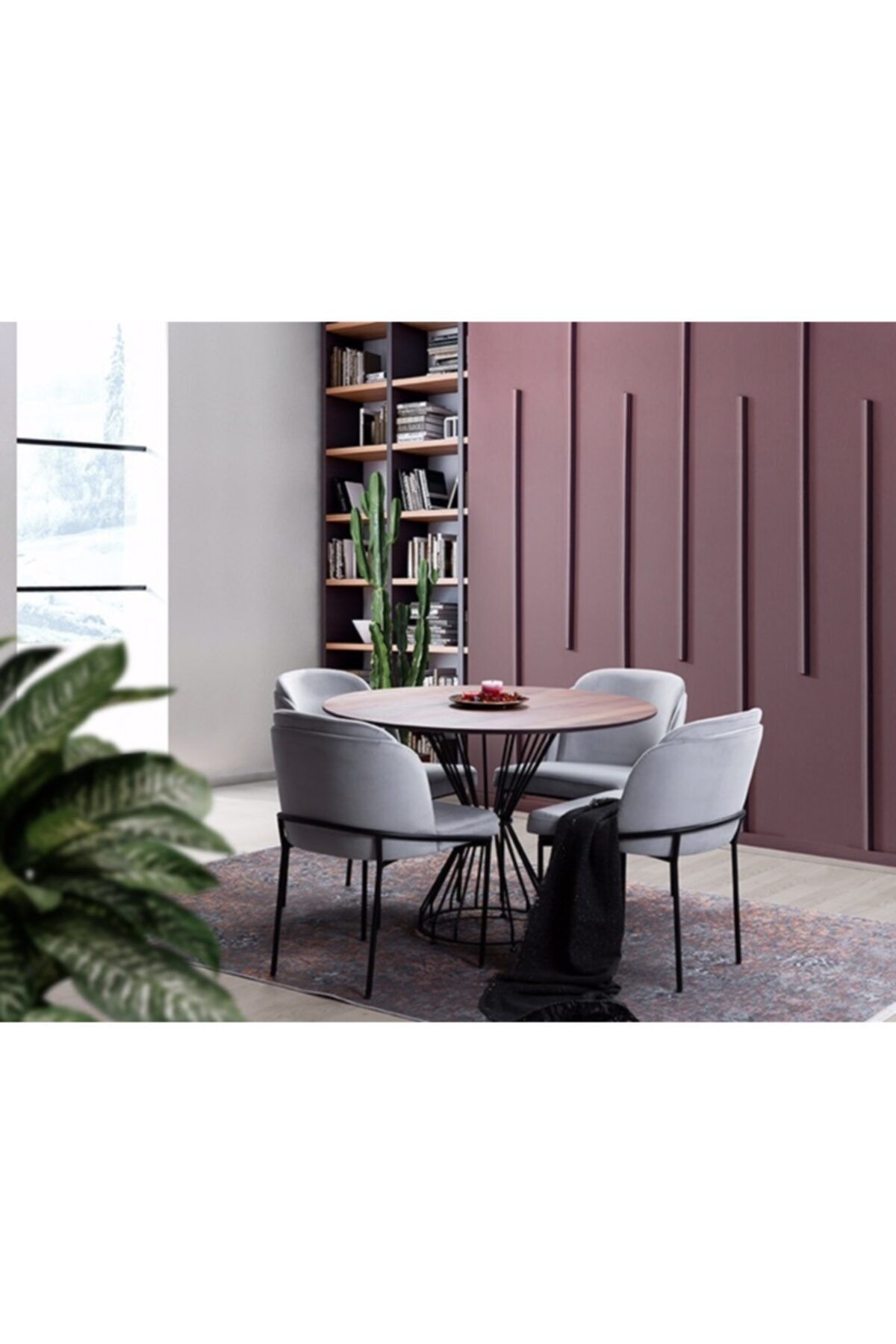Alperarda Design Morena Sandalye Gri Kadife 6 Adet