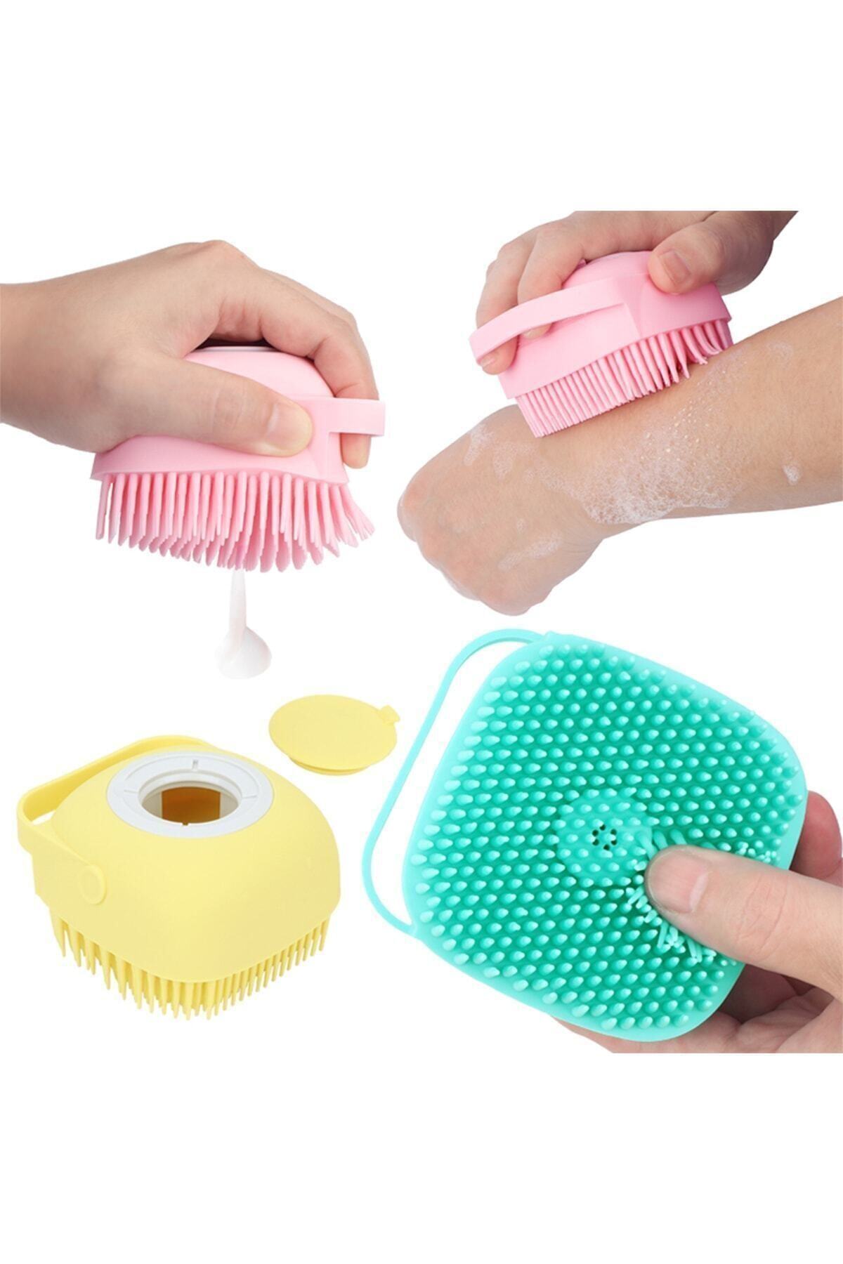 Selenica Şampuan Hazneli Silikon Peeling Duş Fırçası