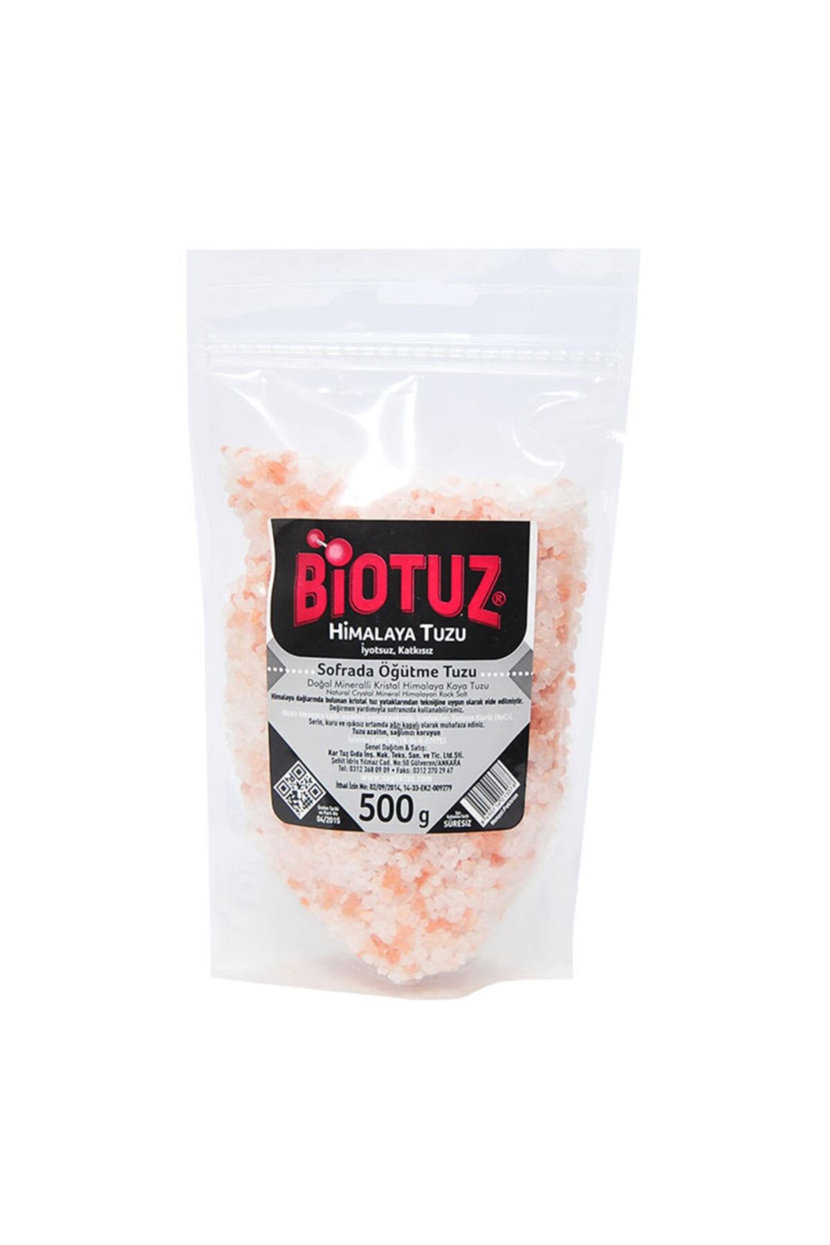 Biotuz Himalaya Kristal Çakıl Tuz Pembe 500 Gr