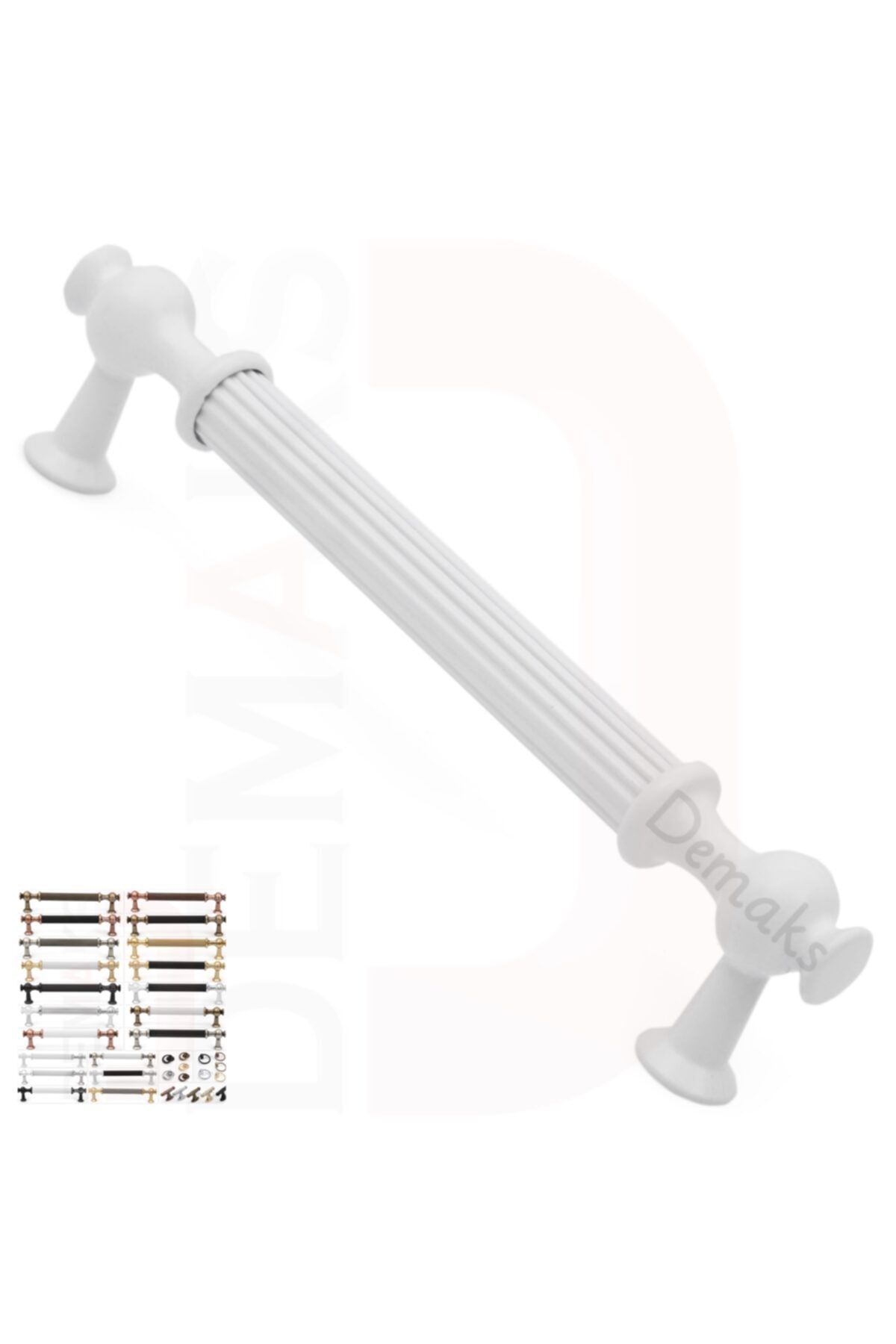 Demaks Alya Mat Beyaz 128mm (1adet) Lüks Metal Mobilya Dolap Çekmece Kulpu