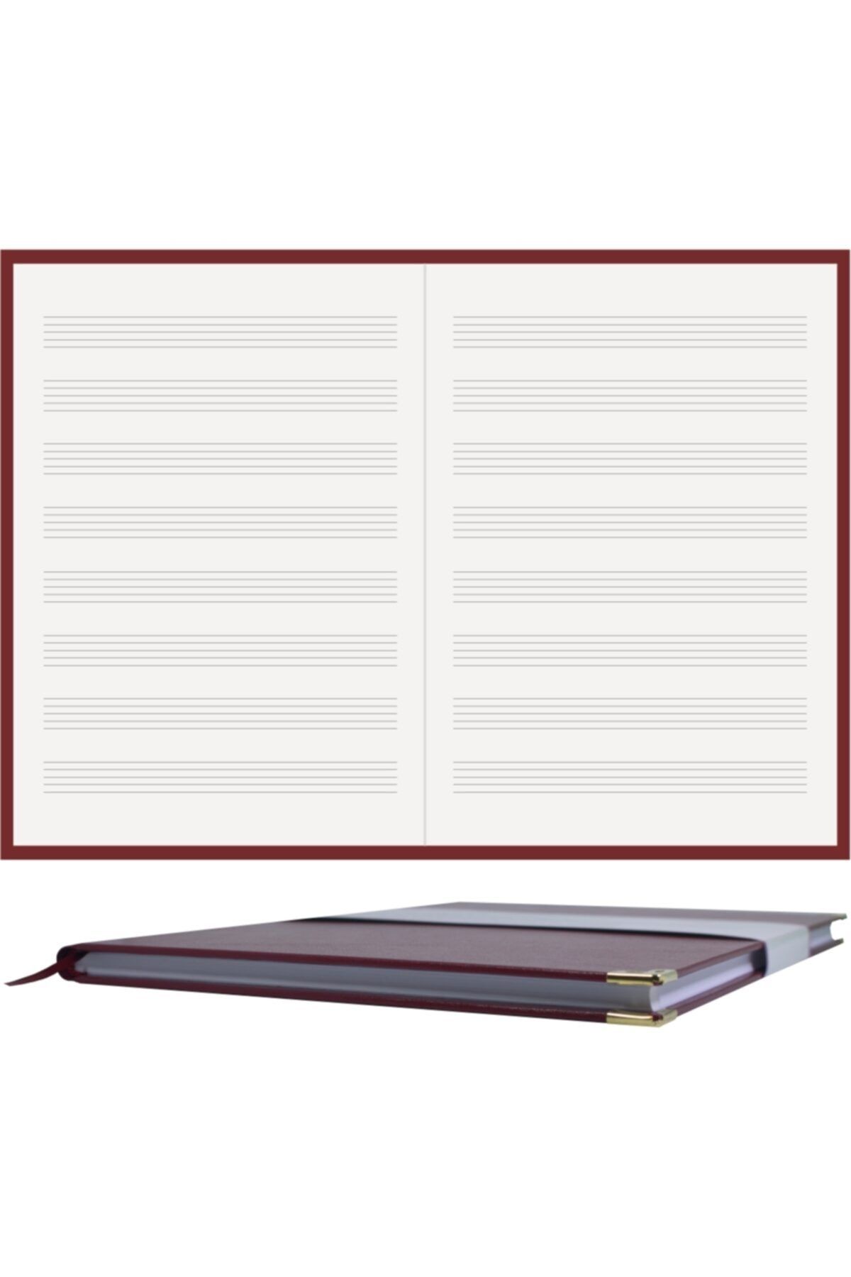 BİDEFTER MÜZİK - NOTA DEFTERİ -  (Anahtarsız) Termo Deri Ciltli - El Yapımı, El Dikişi - 120 Sayfa (A-5)