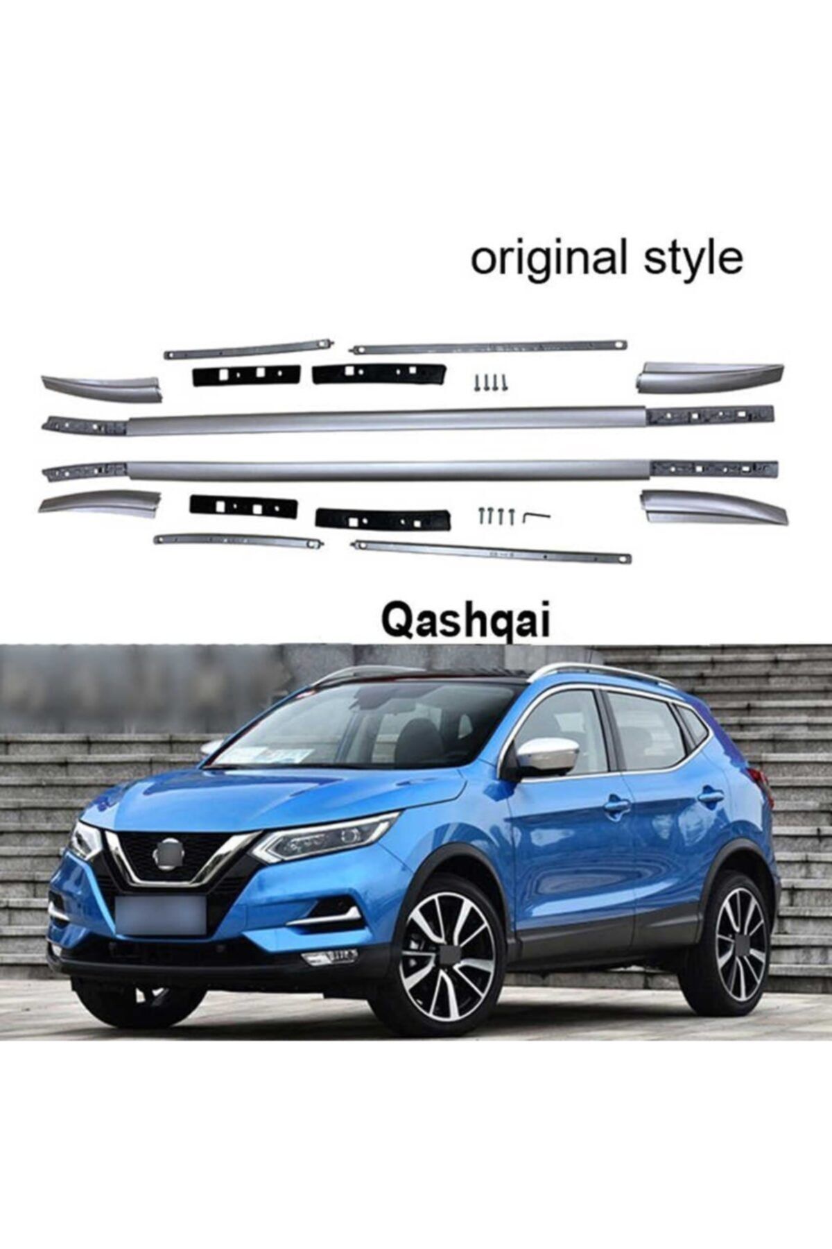Universal Nissan Qashqai Üst Port Bagaj Tavan Çıtası Oem Siyah Alüminyum